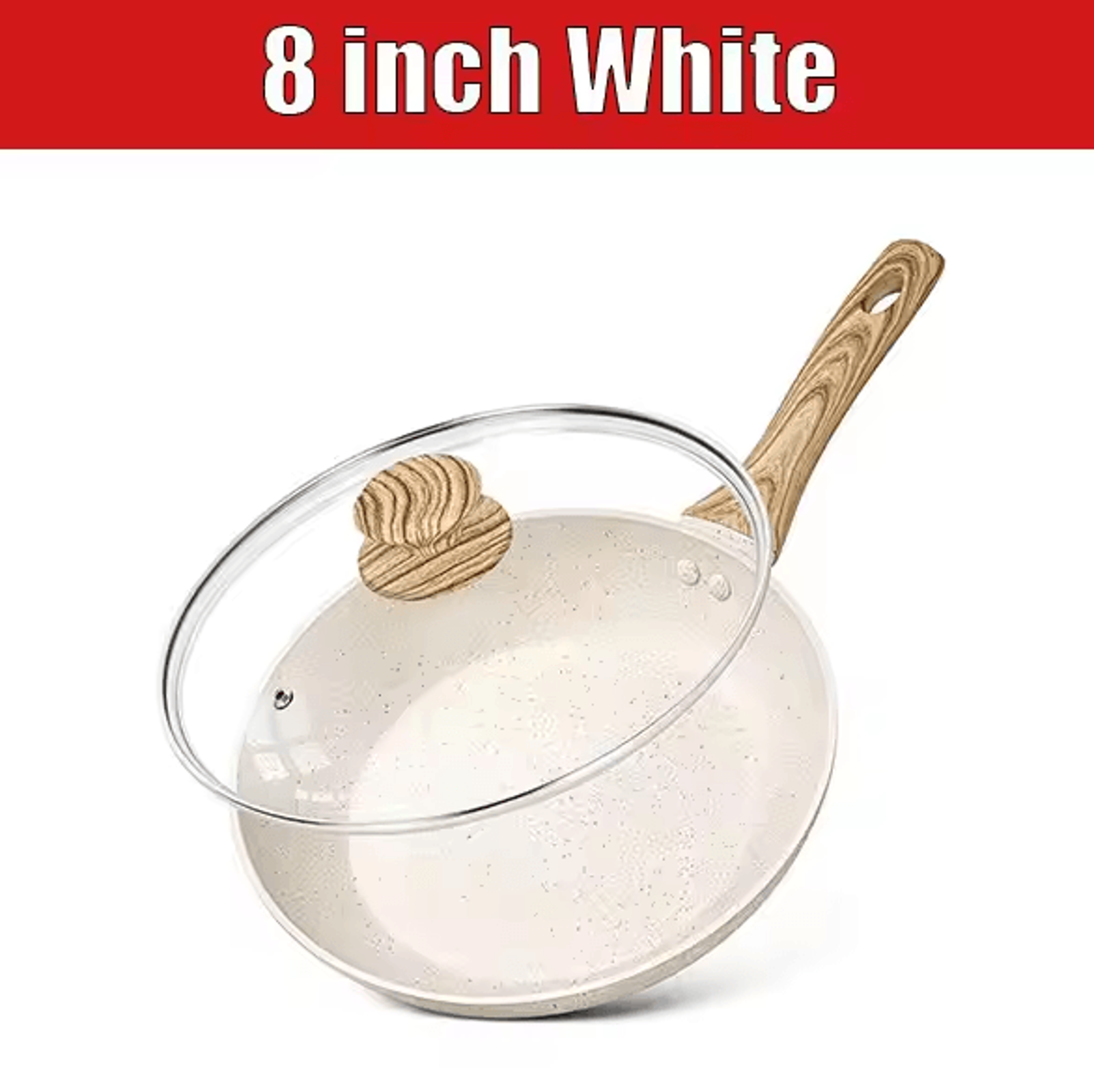 Nonstick Ceramic 810Inch Omelet Pan Skillet With Lid  Induction Compatible 6