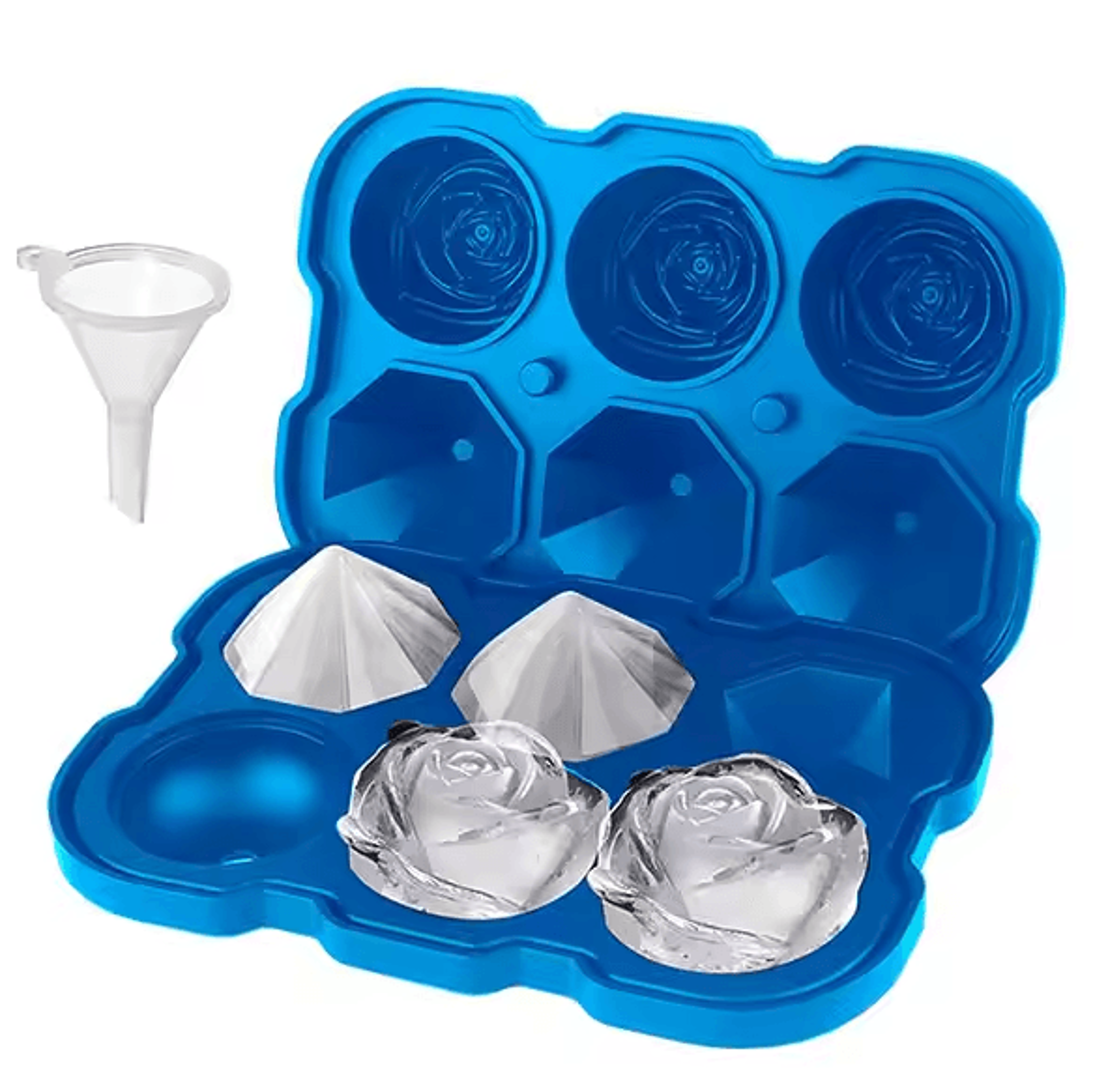 Premium Silicone Ice Cube Trays With Lid  Rose  Diamond Ice Ball Maker For Cocktails 4