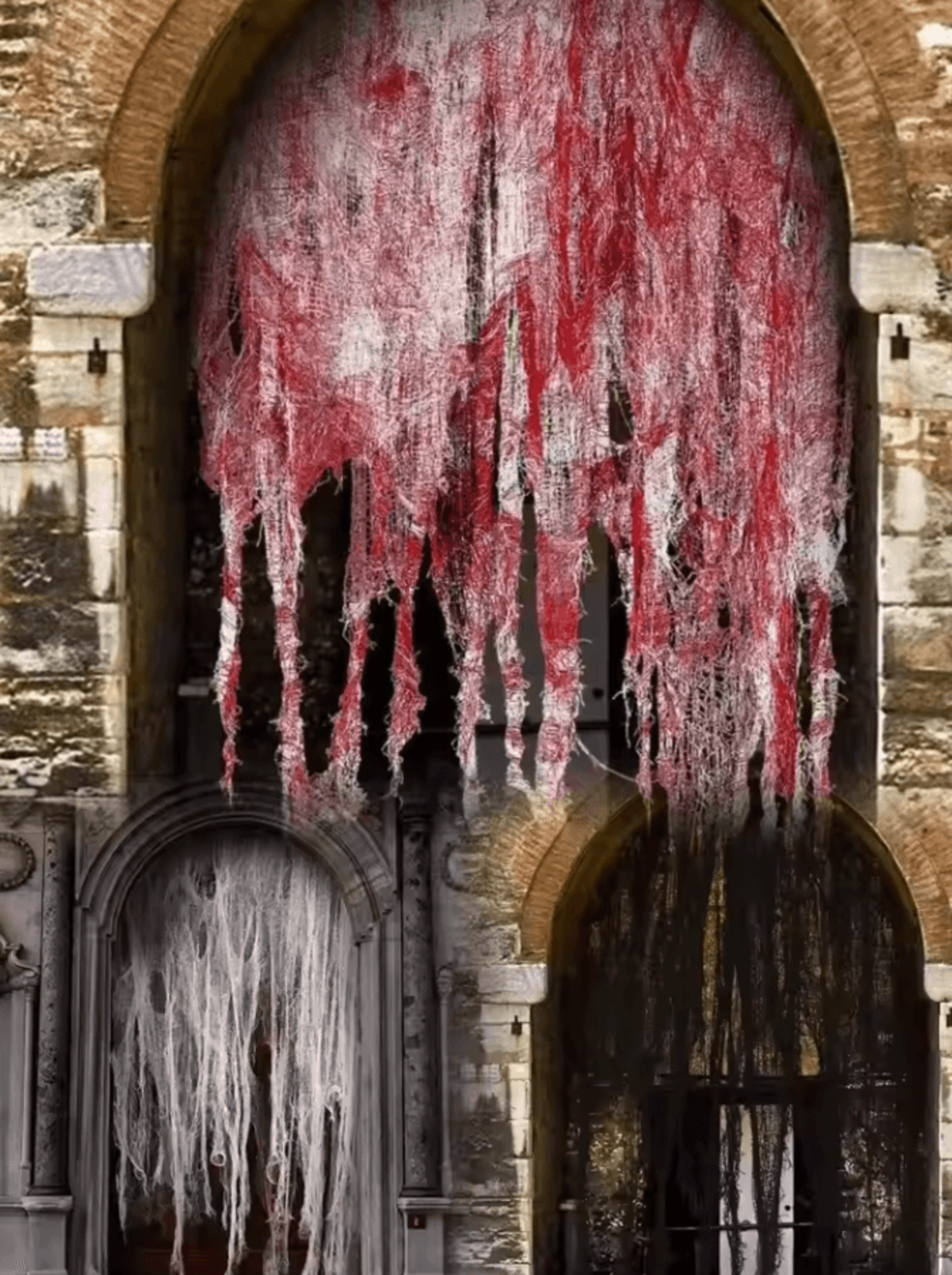 Horror Bloody Door Curtain  30 By 72inches Red Halloween Haunted House Decoration 11