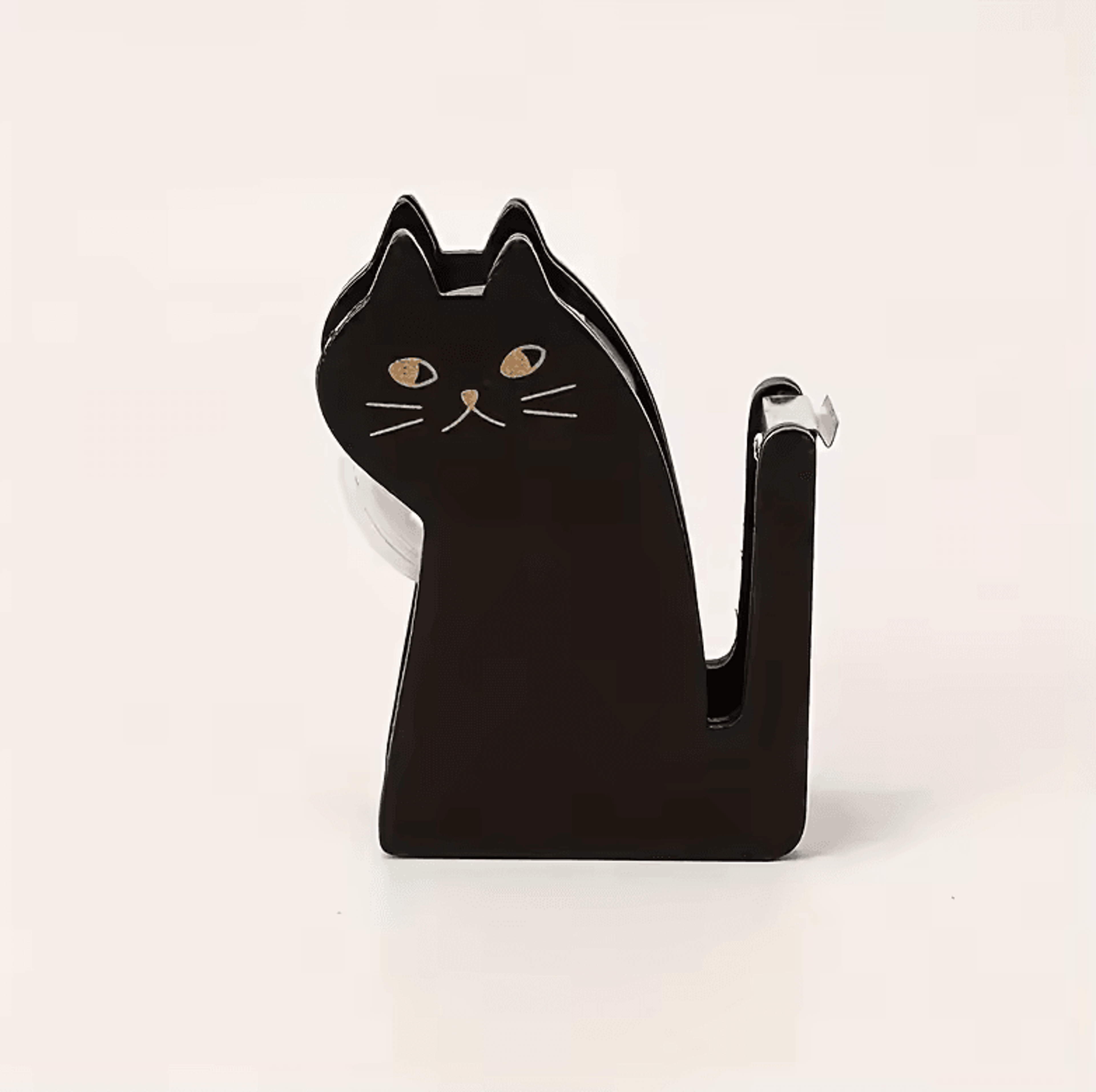 Cute Cat Shaped Tape Dispenser  Wooden  Transparent Plastic Tape Holder For Desk 3