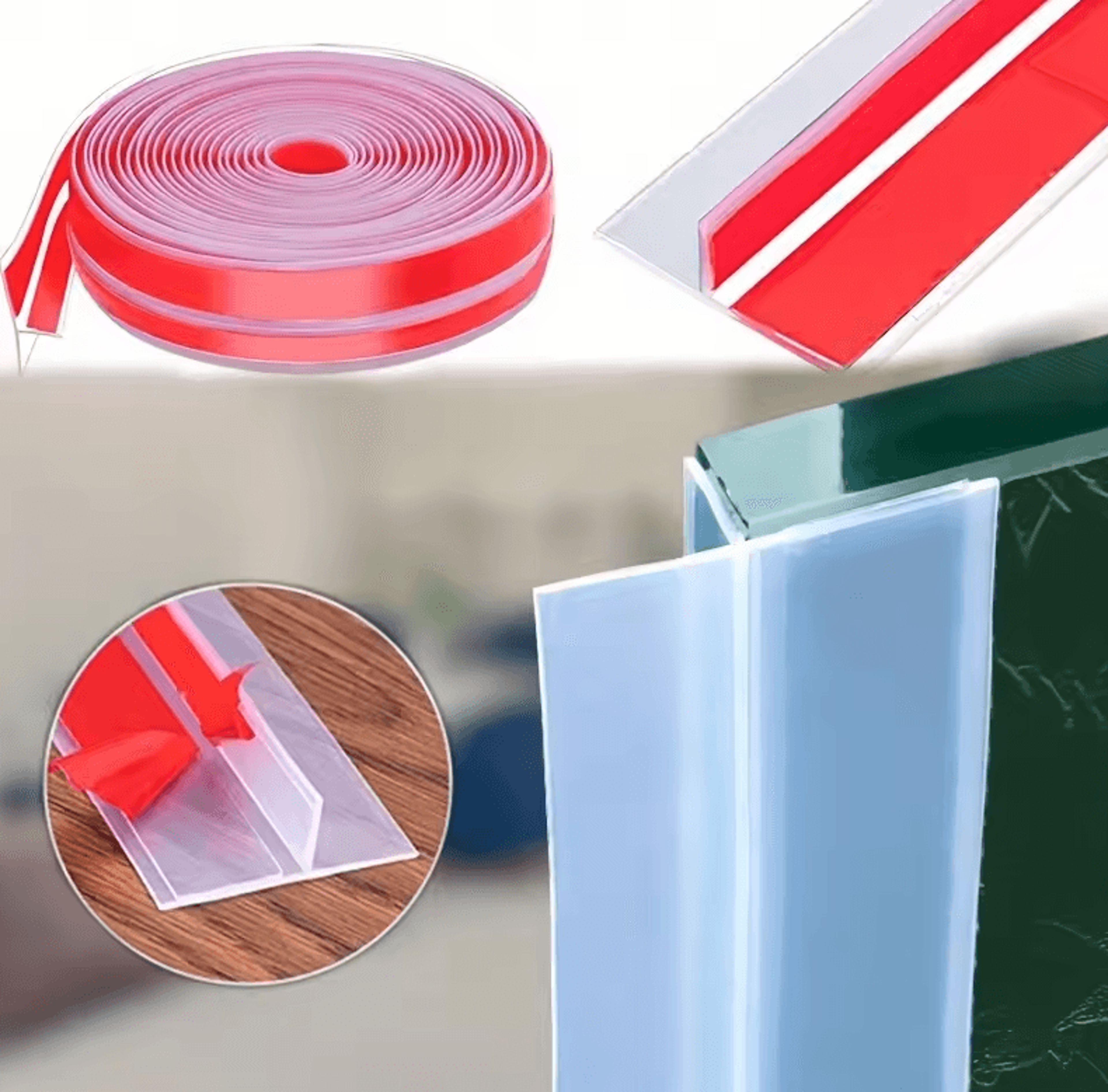 HighQuality Silicone TShaped Windproof Sealing Strip  Transparent Door  Glass Gap Seal 0