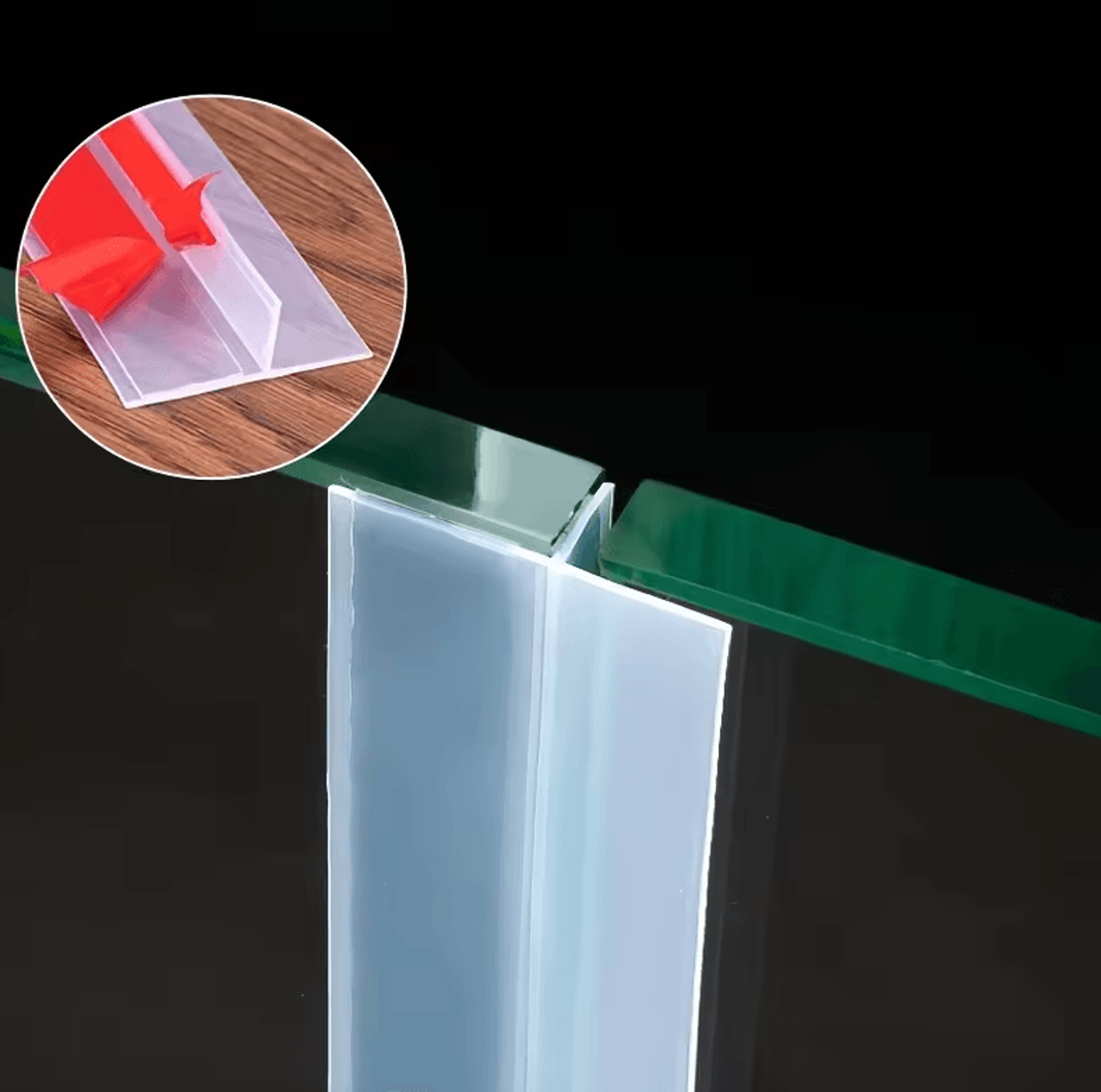 HighQuality Silicone TShaped Windproof Sealing Strip  Transparent Door  Glass Gap Seal 3