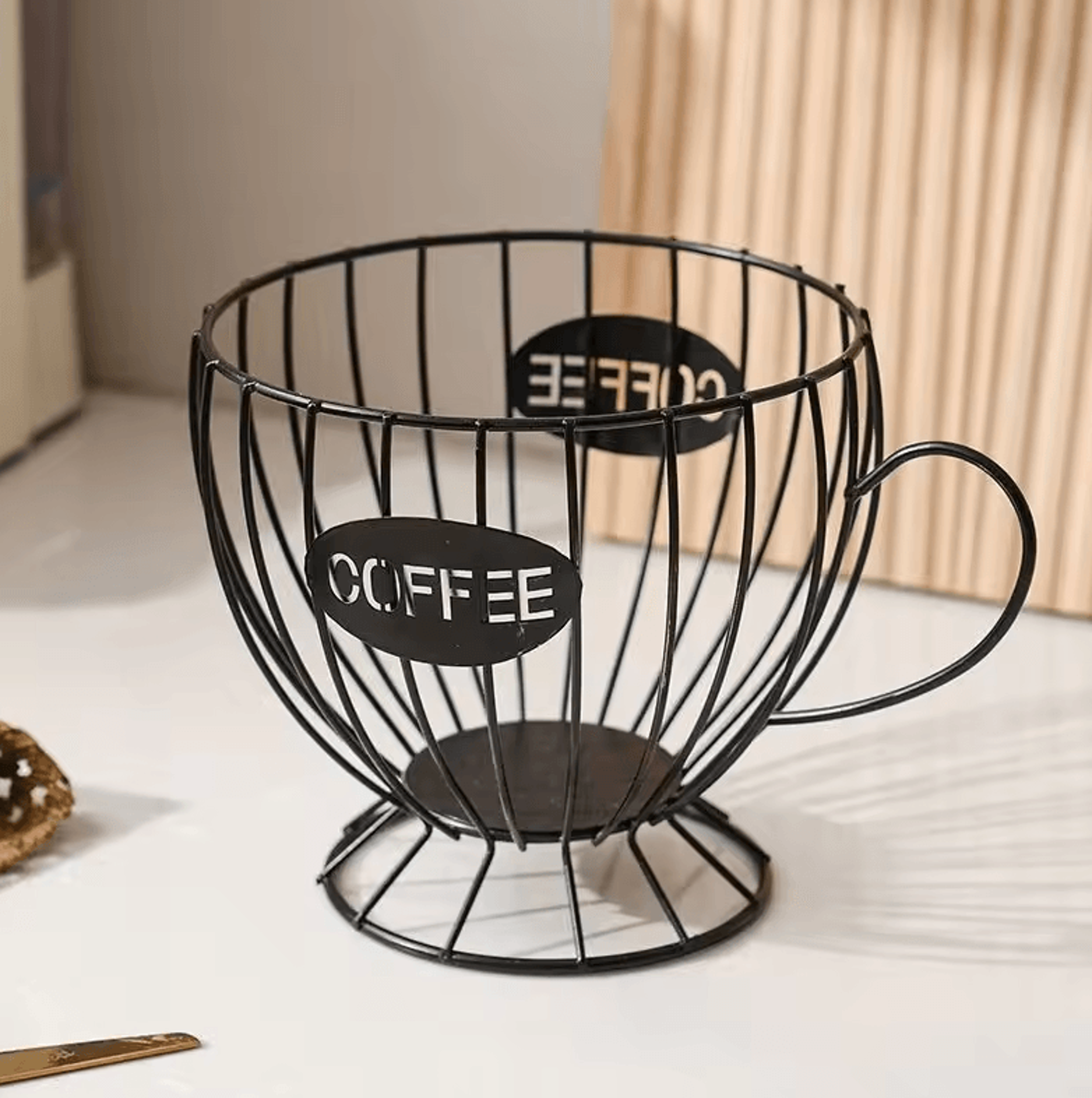 Sturdy Coffee Capsule Storage Basket  Durable Iron Frame Organizer For Capsules  Snacks 7