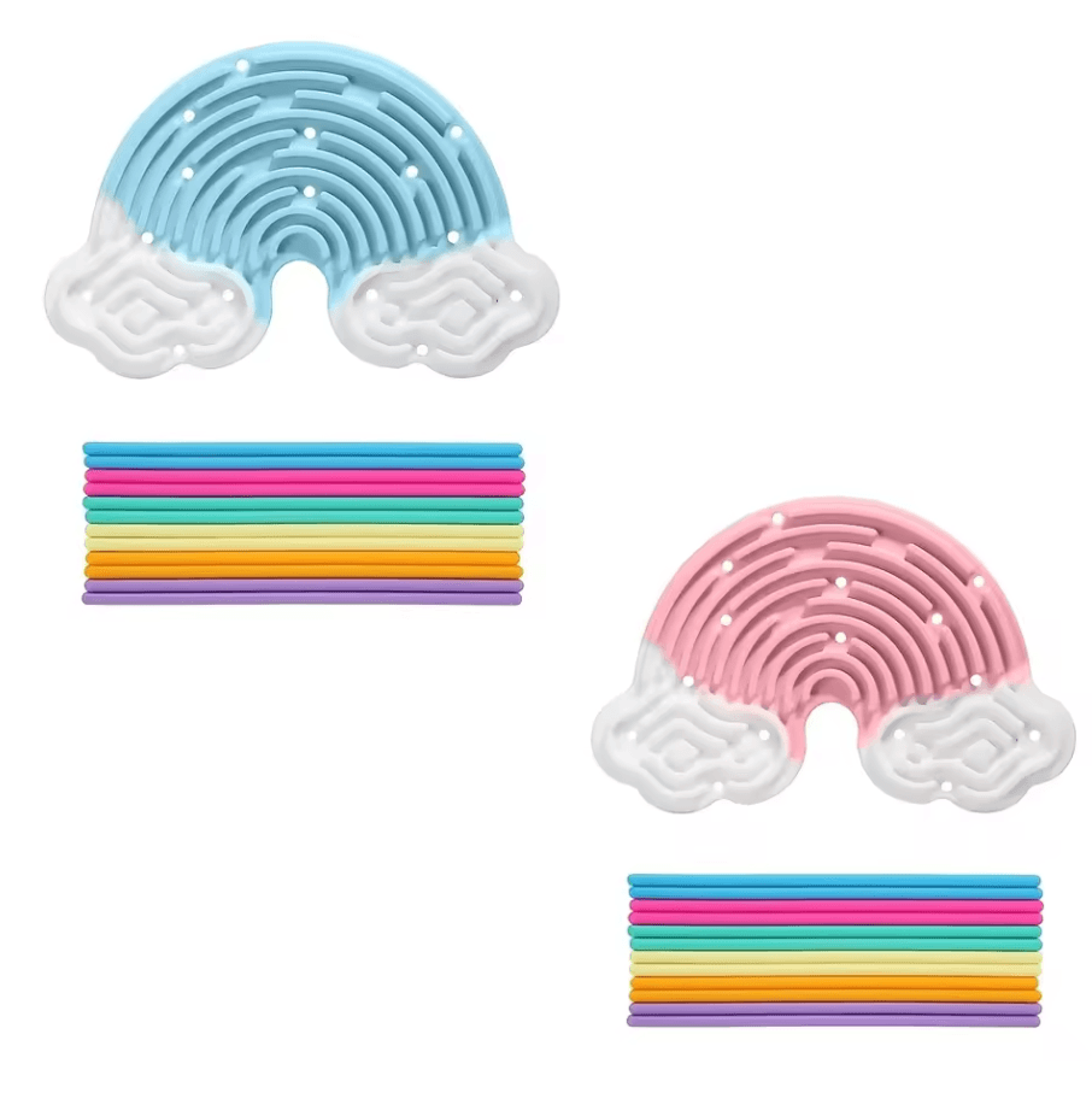 Creative Rainbow Clouds Sensory Activity Board  DoubleSided Silicone Busy Board For Fine Motor Skil 2