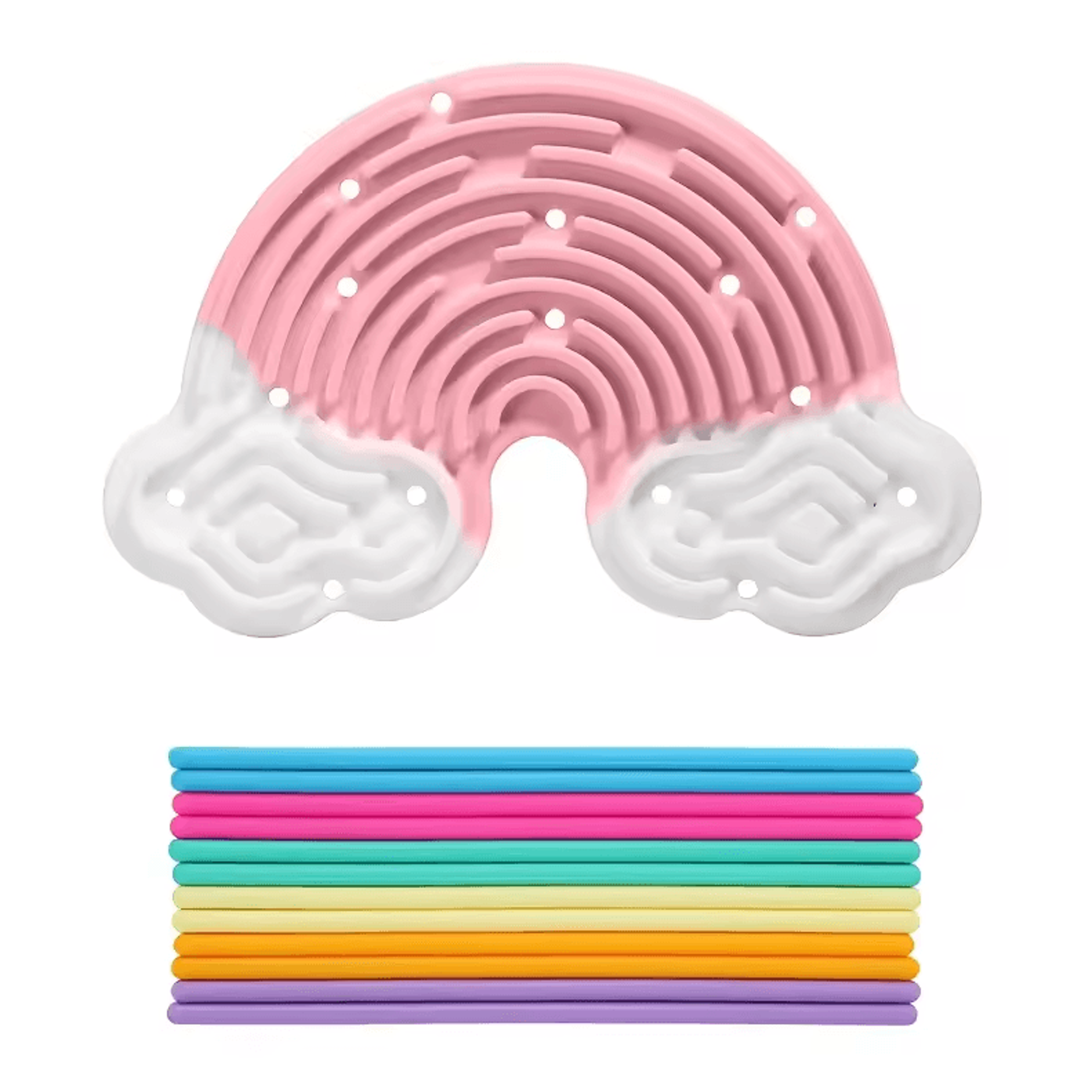 Creative Rainbow Clouds Sensory Activity Board  DoubleSided Silicone Busy Board For Fine Motor Skil 4