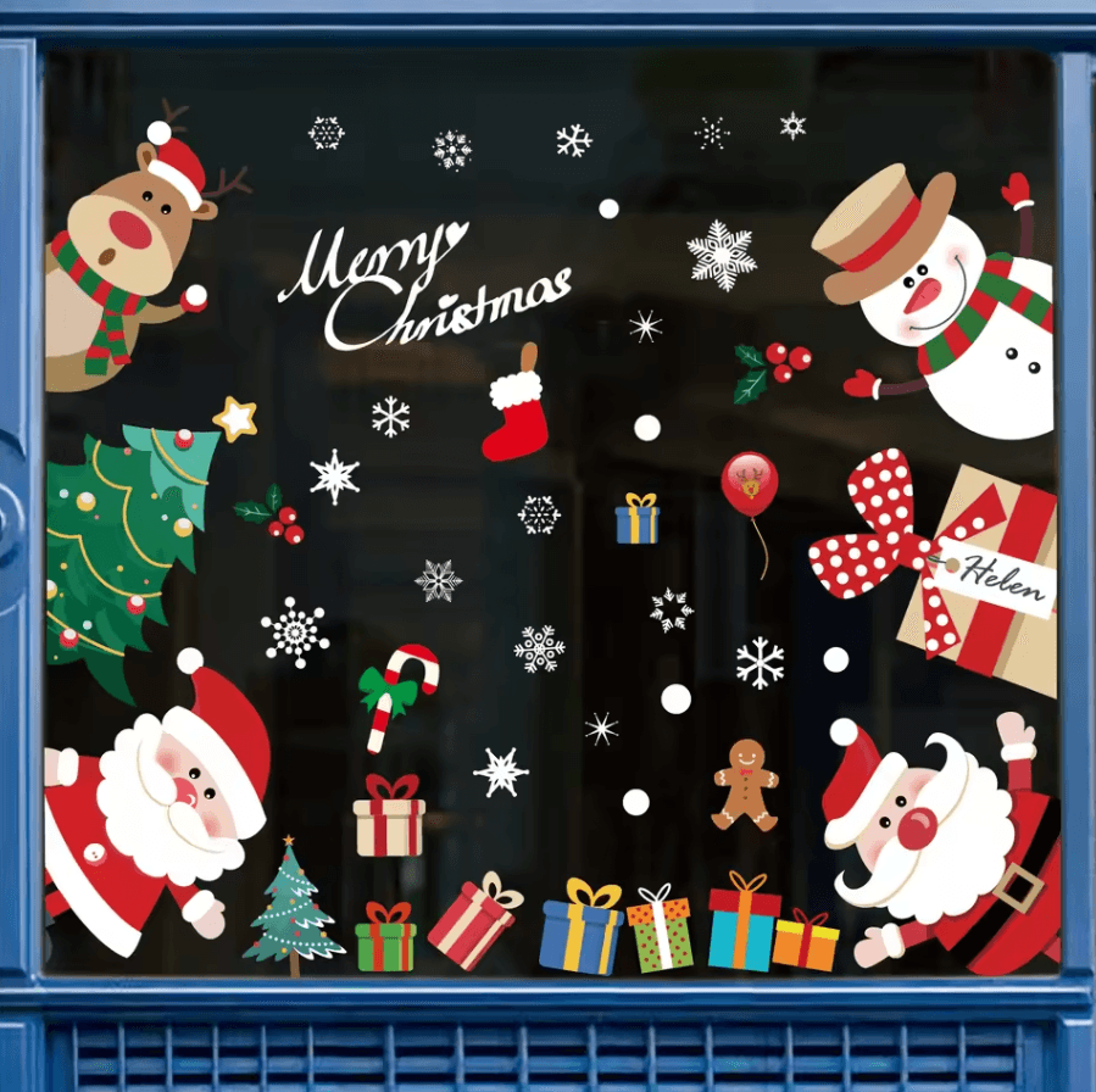 113 Christmas Snowflake Static Window Stickers  Reusable Holiday Party Decoration Decals 6