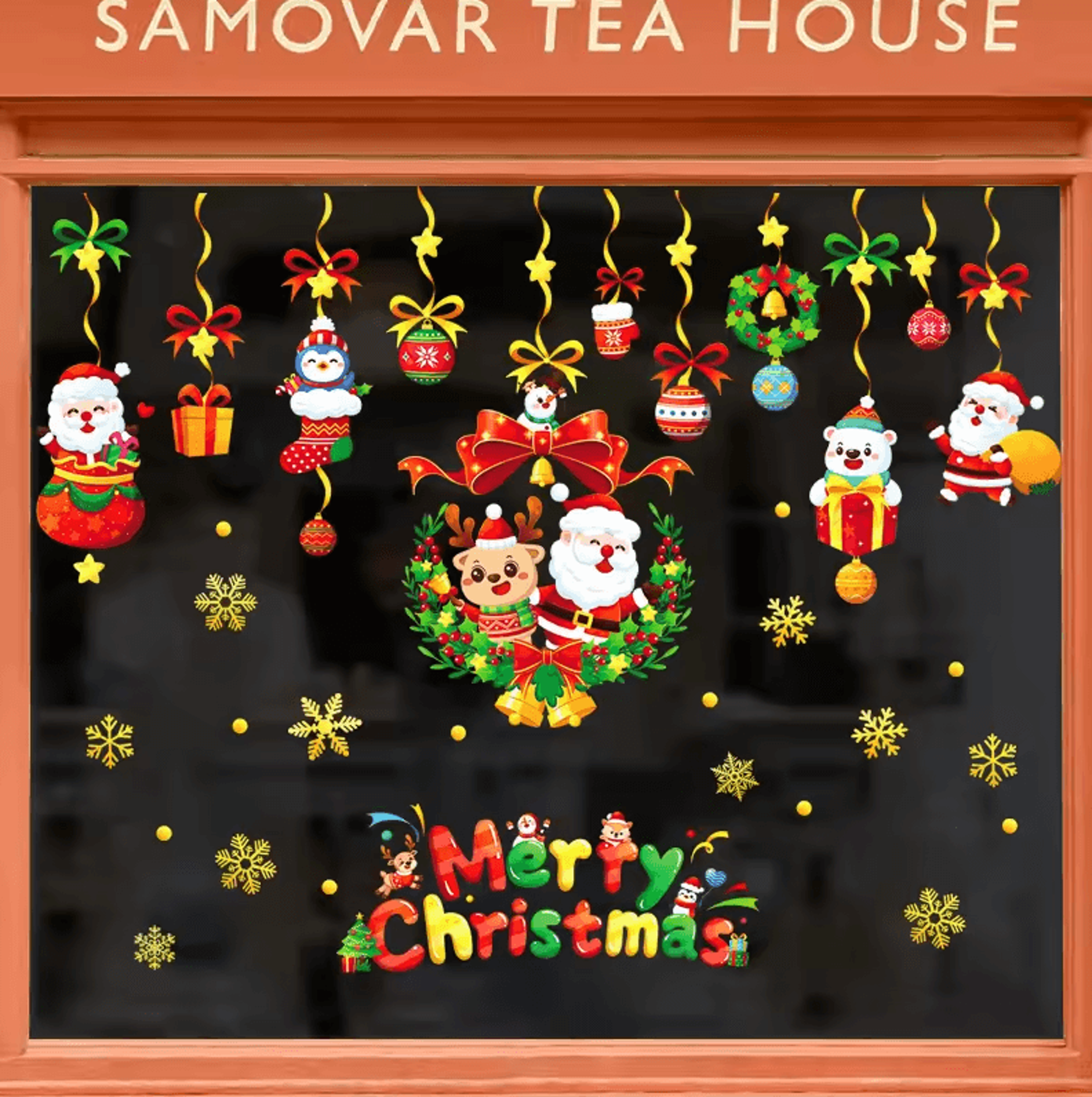 113 Christmas Snowflake Static Window Stickers  Reusable Holiday Party Decoration Decals 13