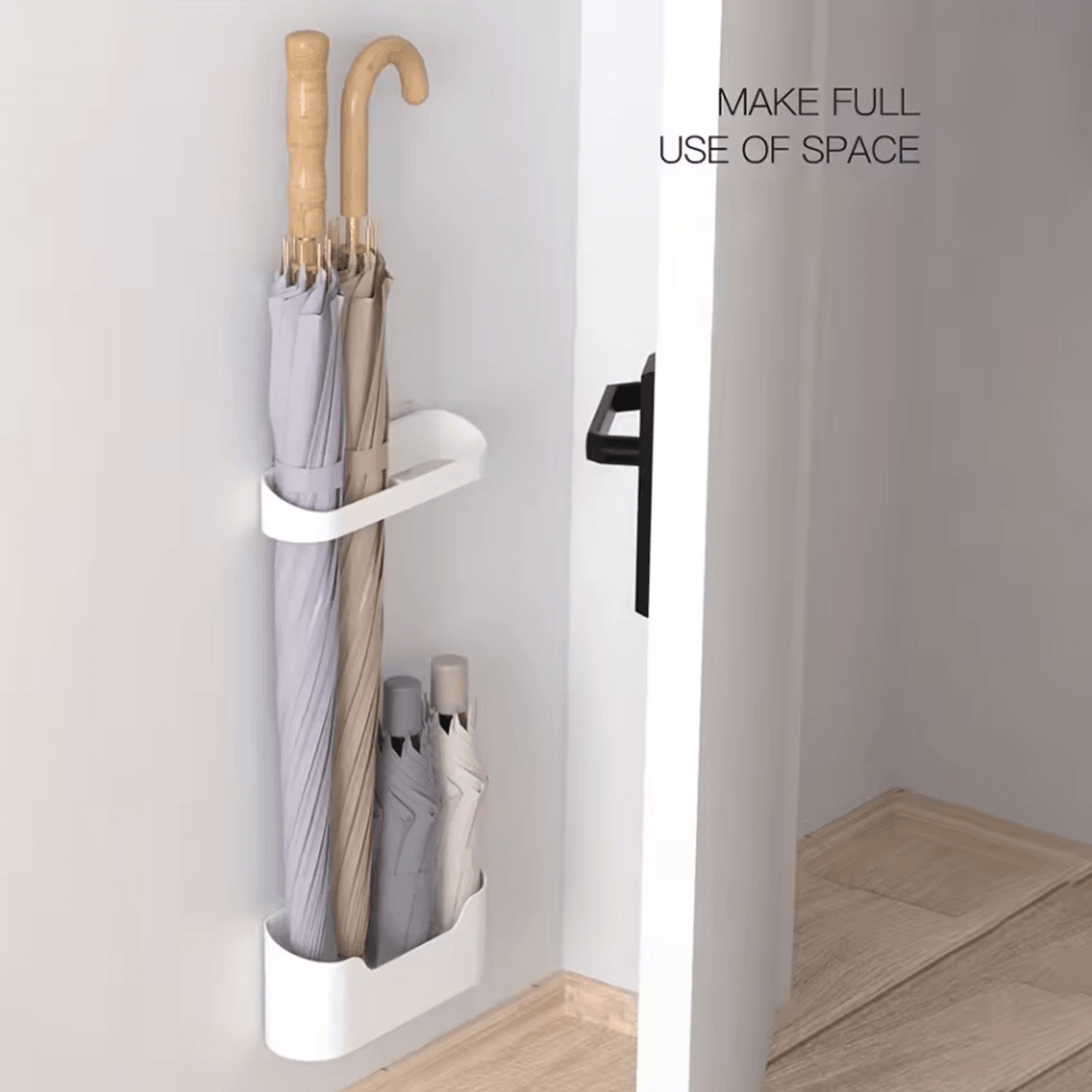 Wall Mounted Umbrella Holder  NailFree Fastener MultiFunctional Household Umbrella Storage Rack 0