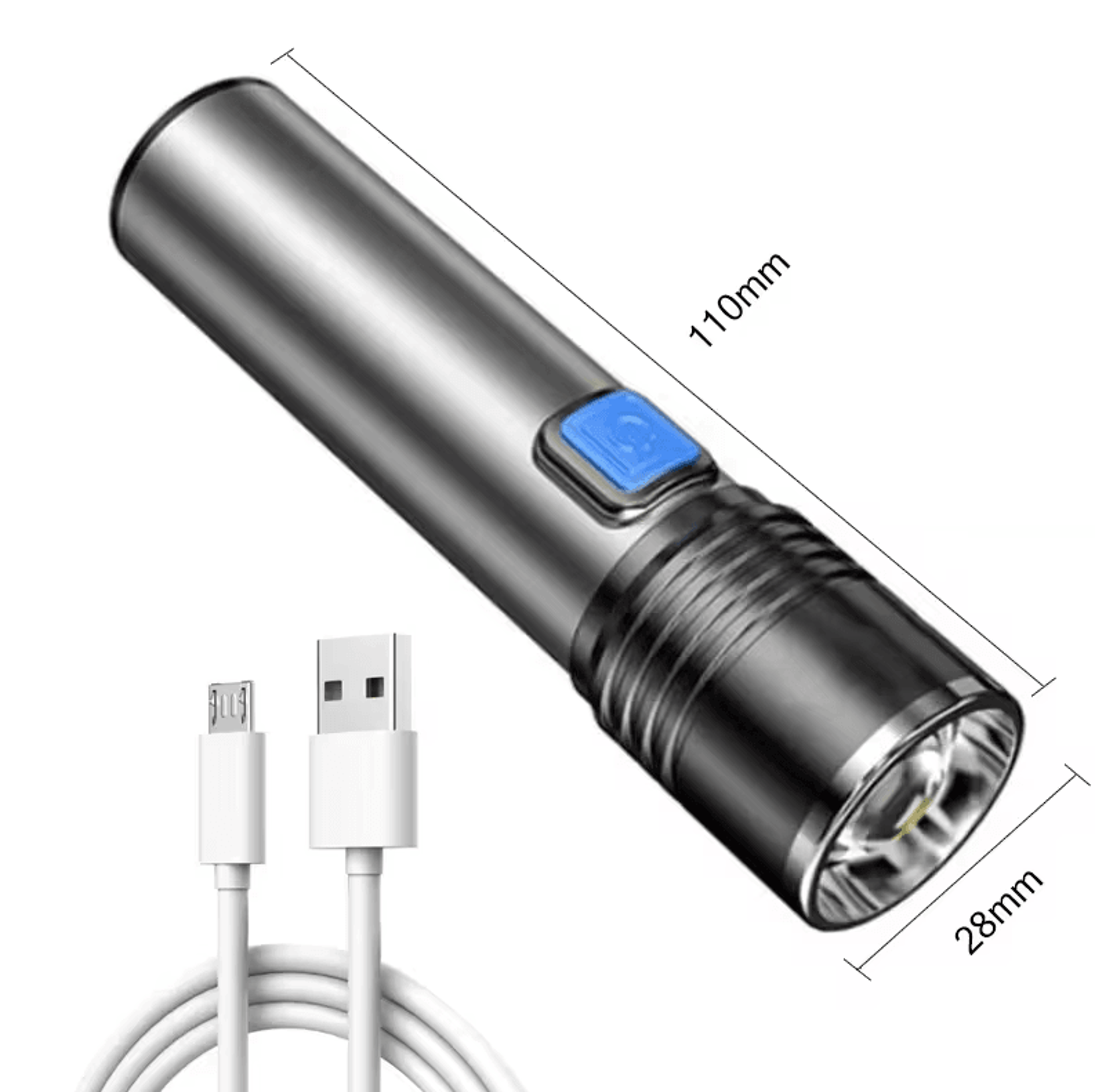 395nm UV Flashlight Blacklight  Zoomable USB Rechargeable Ultraviolet Inspection Light 6