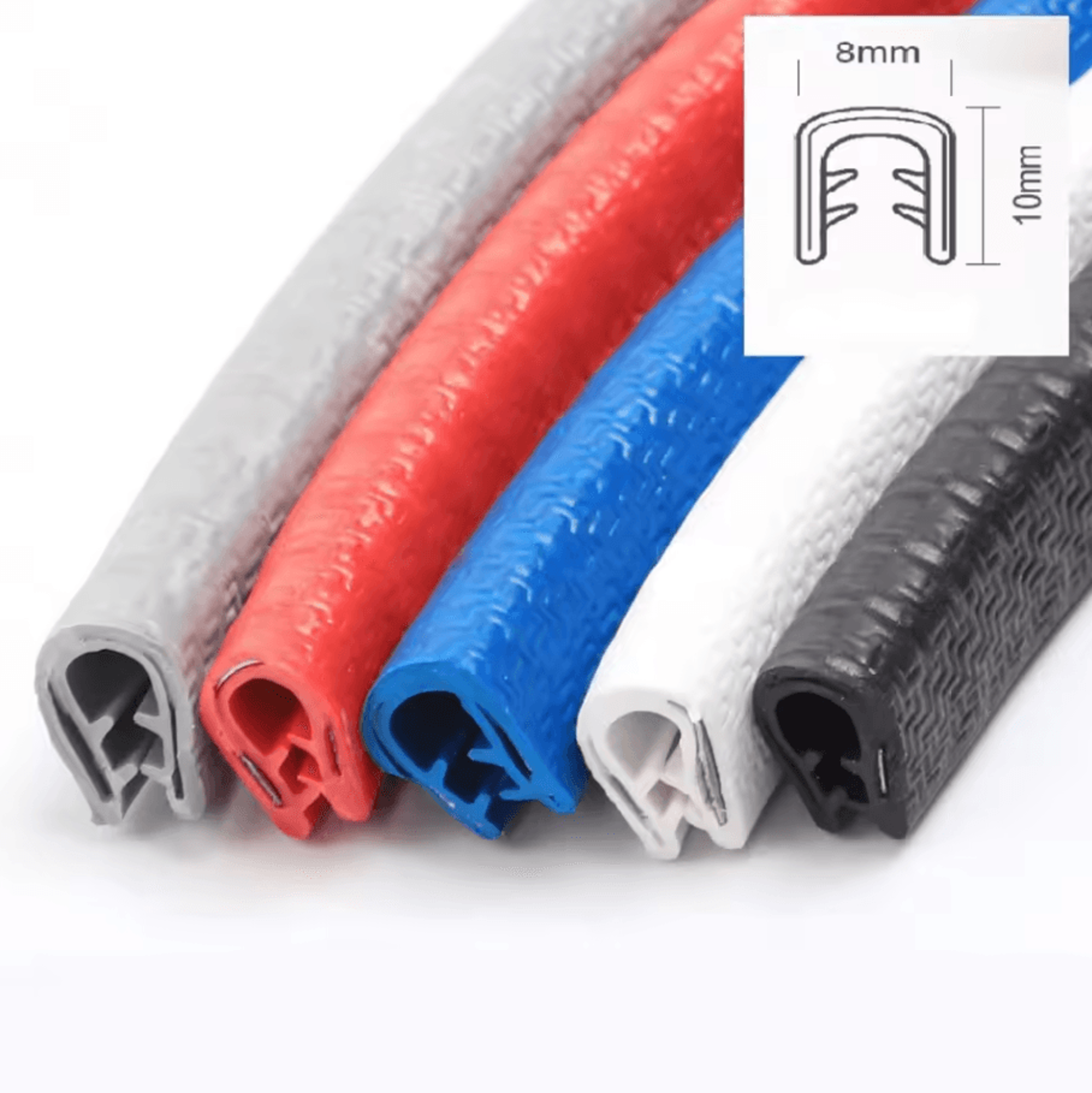 10m Car Rubber Edging Protection Strip  Door Edge Guards  Side Protector Trim Molding 0