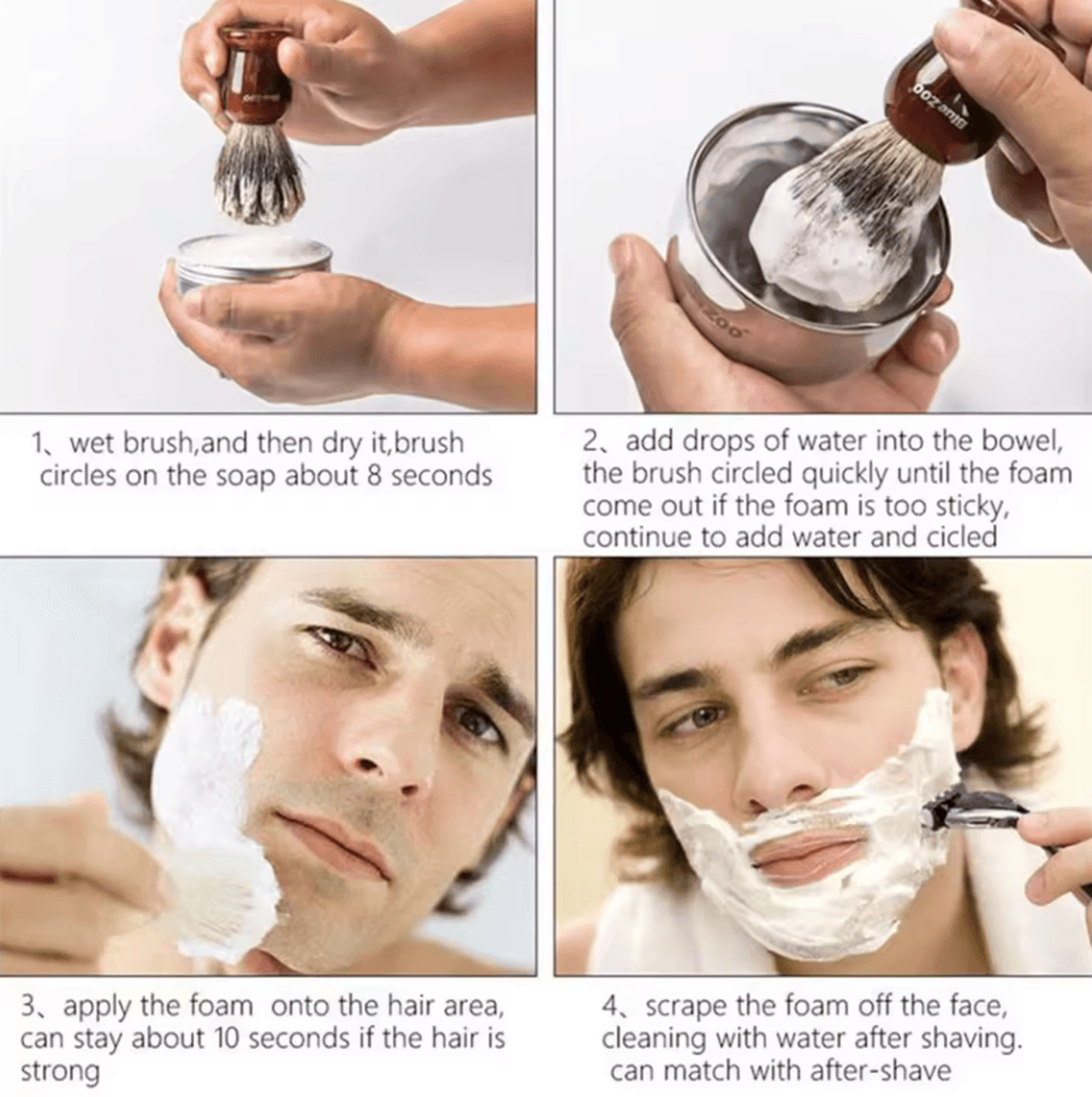 Handmade Smooth Texture Beard Shaving Soap  Organic Foam Shaving Cream Bar For Men 4