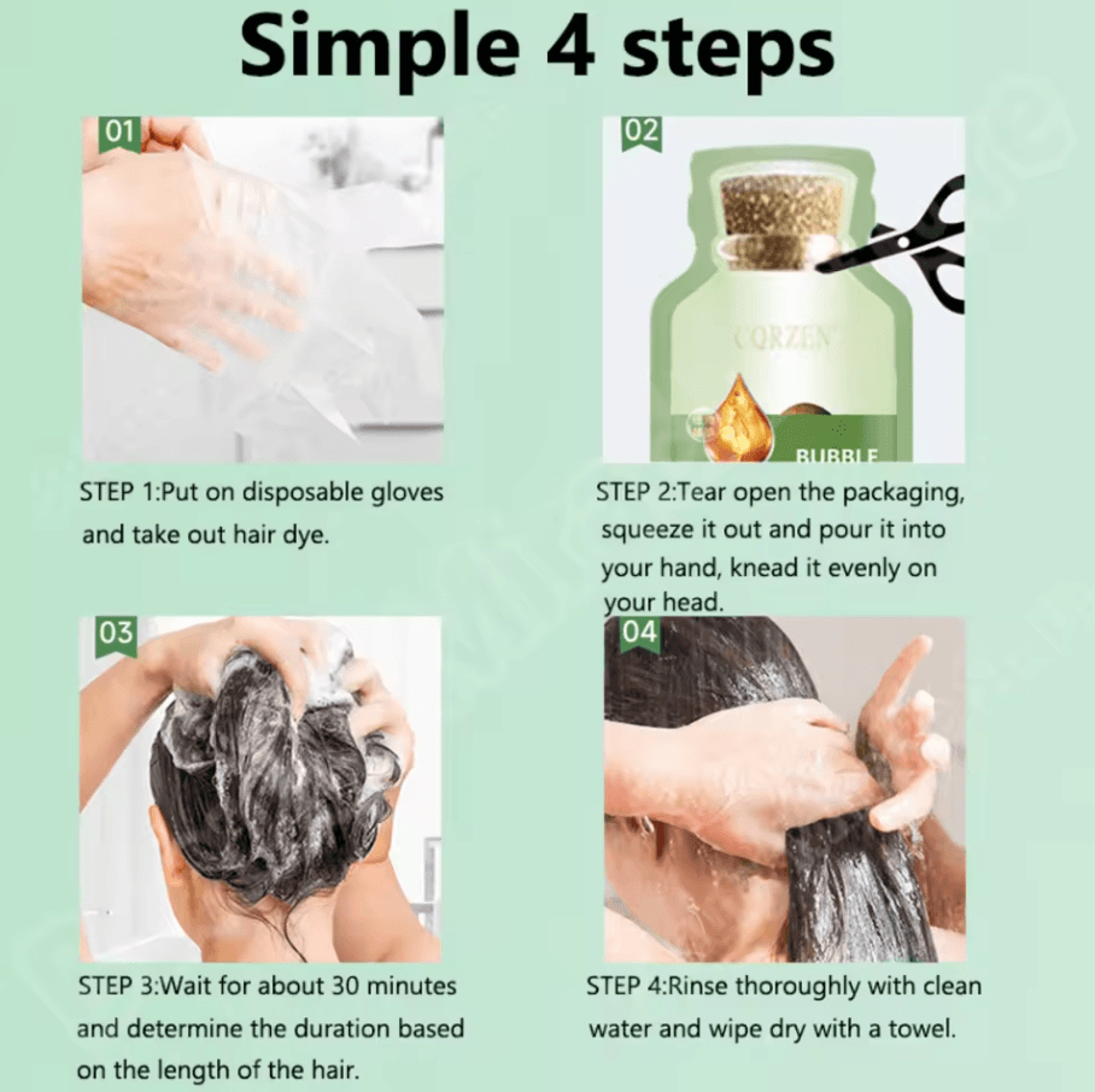 Pure Natural Herbal Hair Dye Shampoo  5Minute NonIrritating Hair Color Change  Repair 3