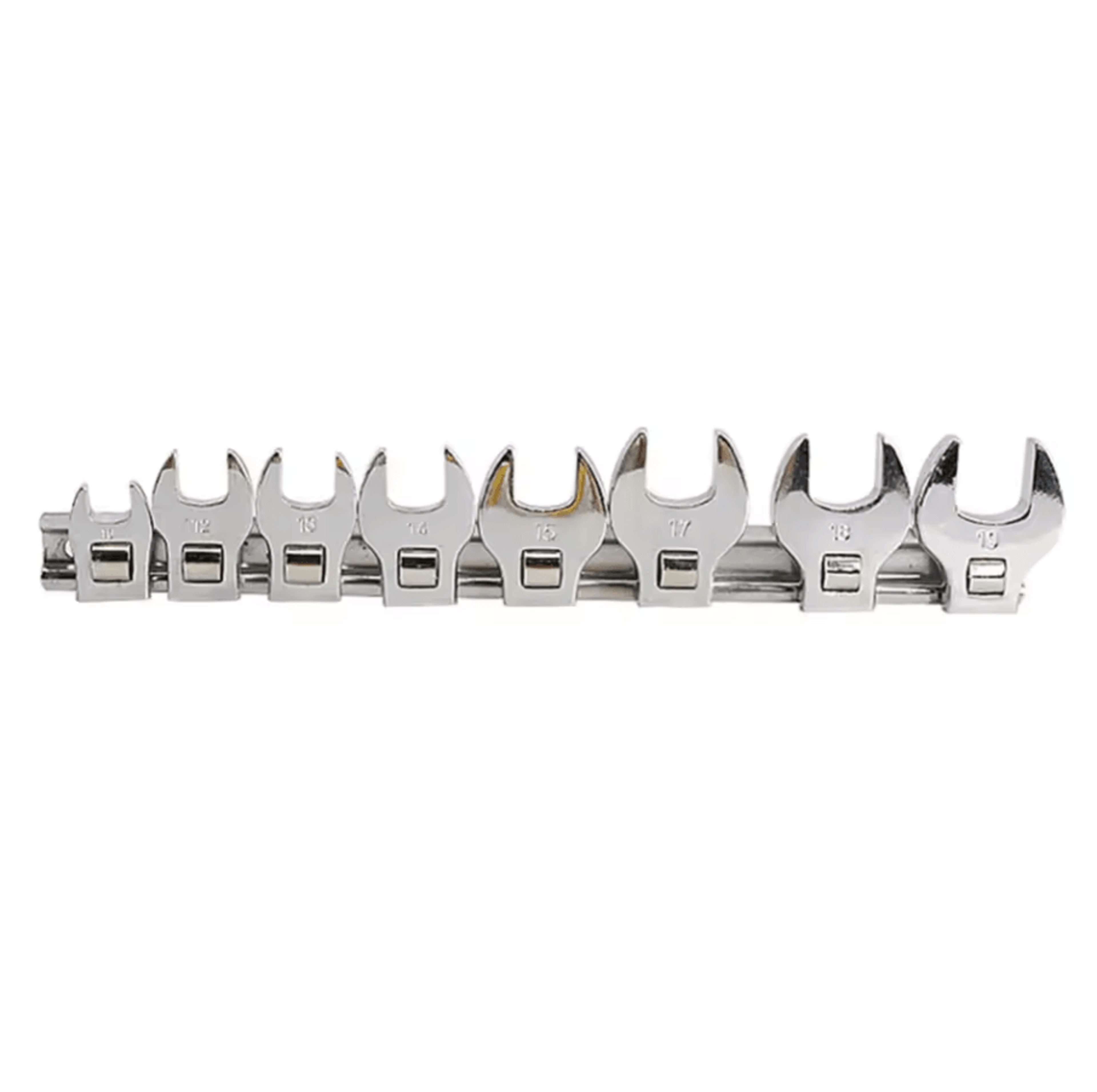 38Inch Nut Crowfoot Wrench Set  8Piece Imperial Bullhorn Wrench Heads 1