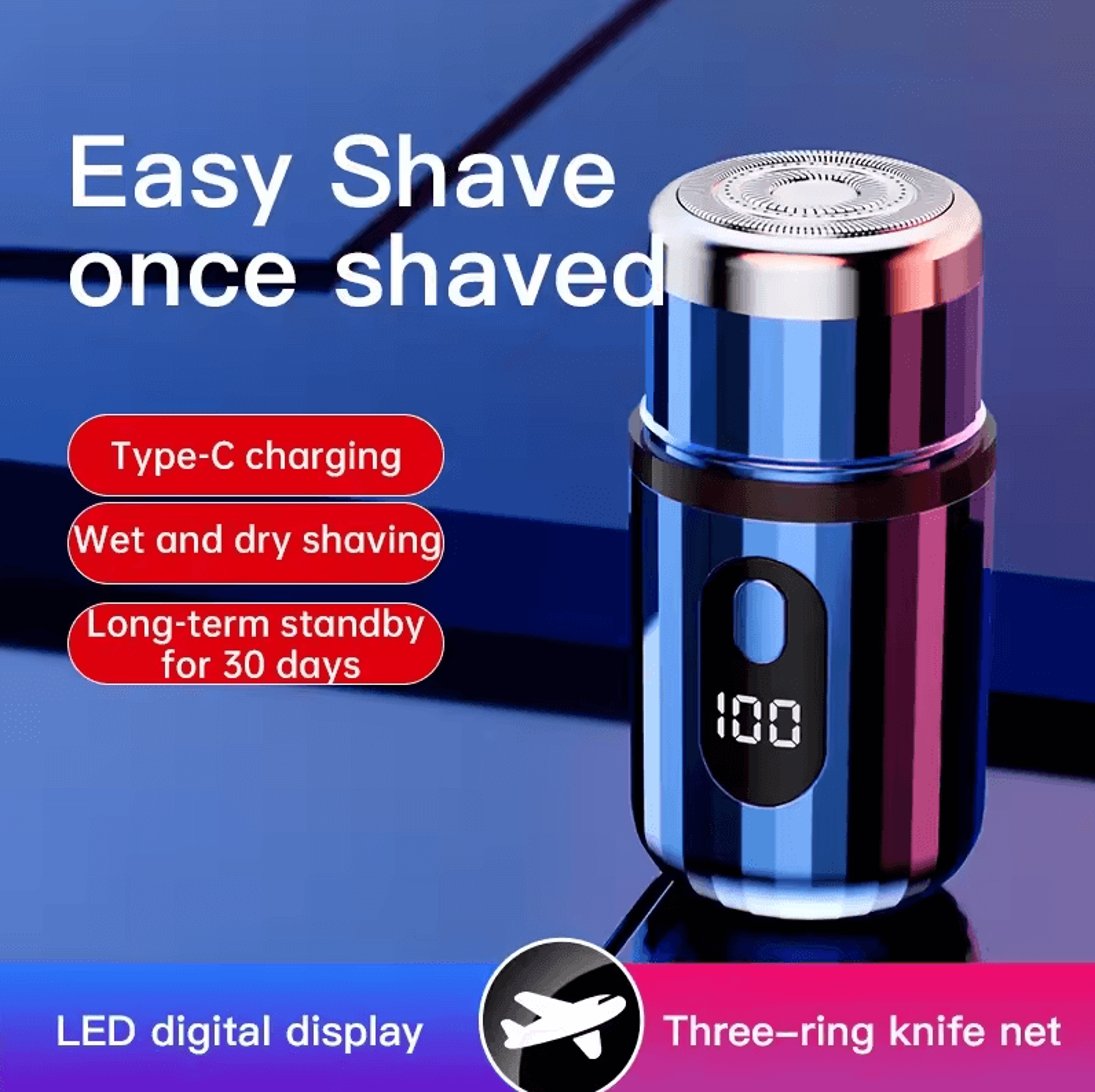 Rechargeable Washable Portable Electric Razor  Mini Digital Display Shaver For Men Outdoor  Travel 0