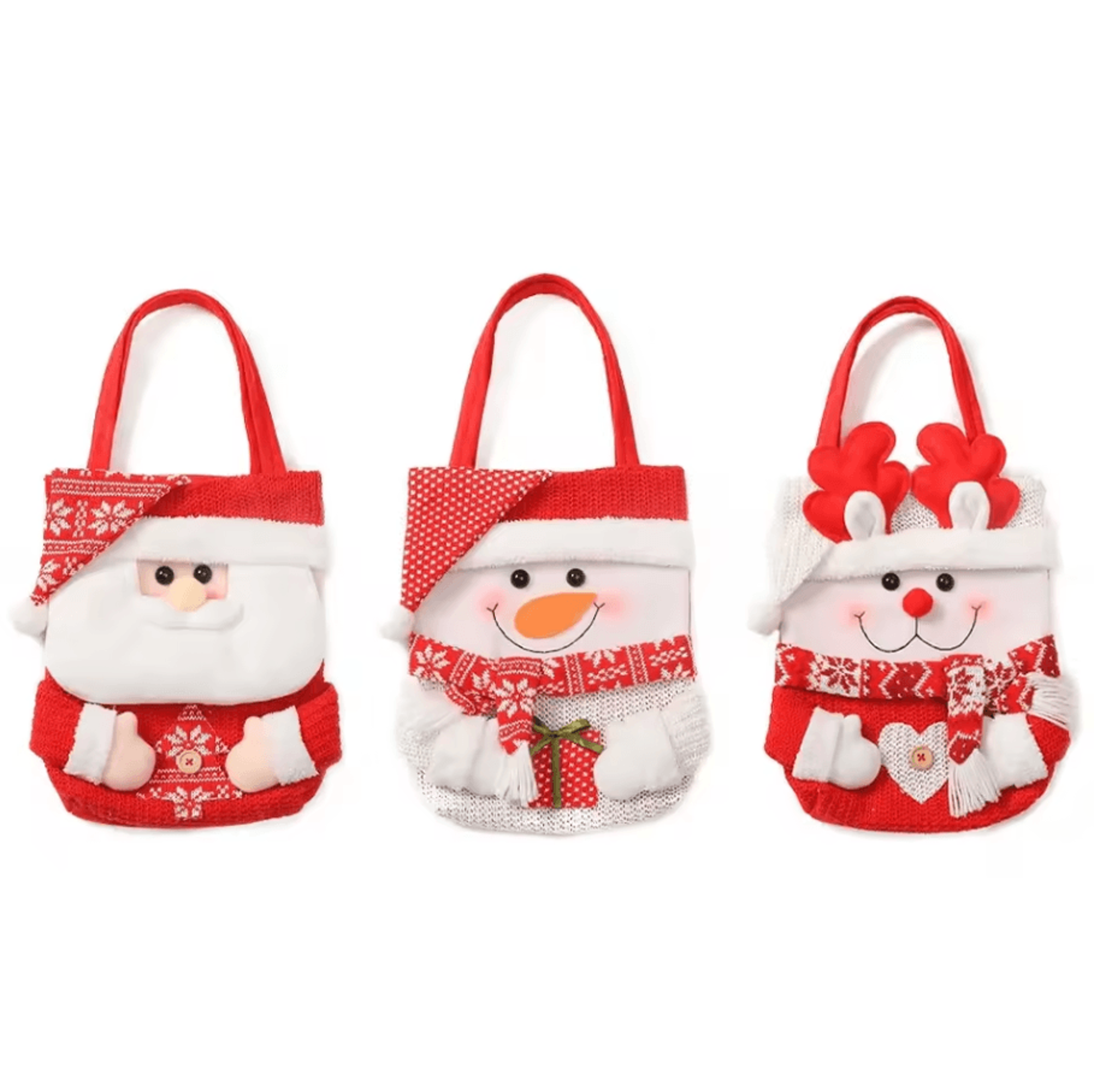 Festive Christmas Gift Tote Bags For Kids  Cartoon Christmas Eve Candy Gift Sacks 4