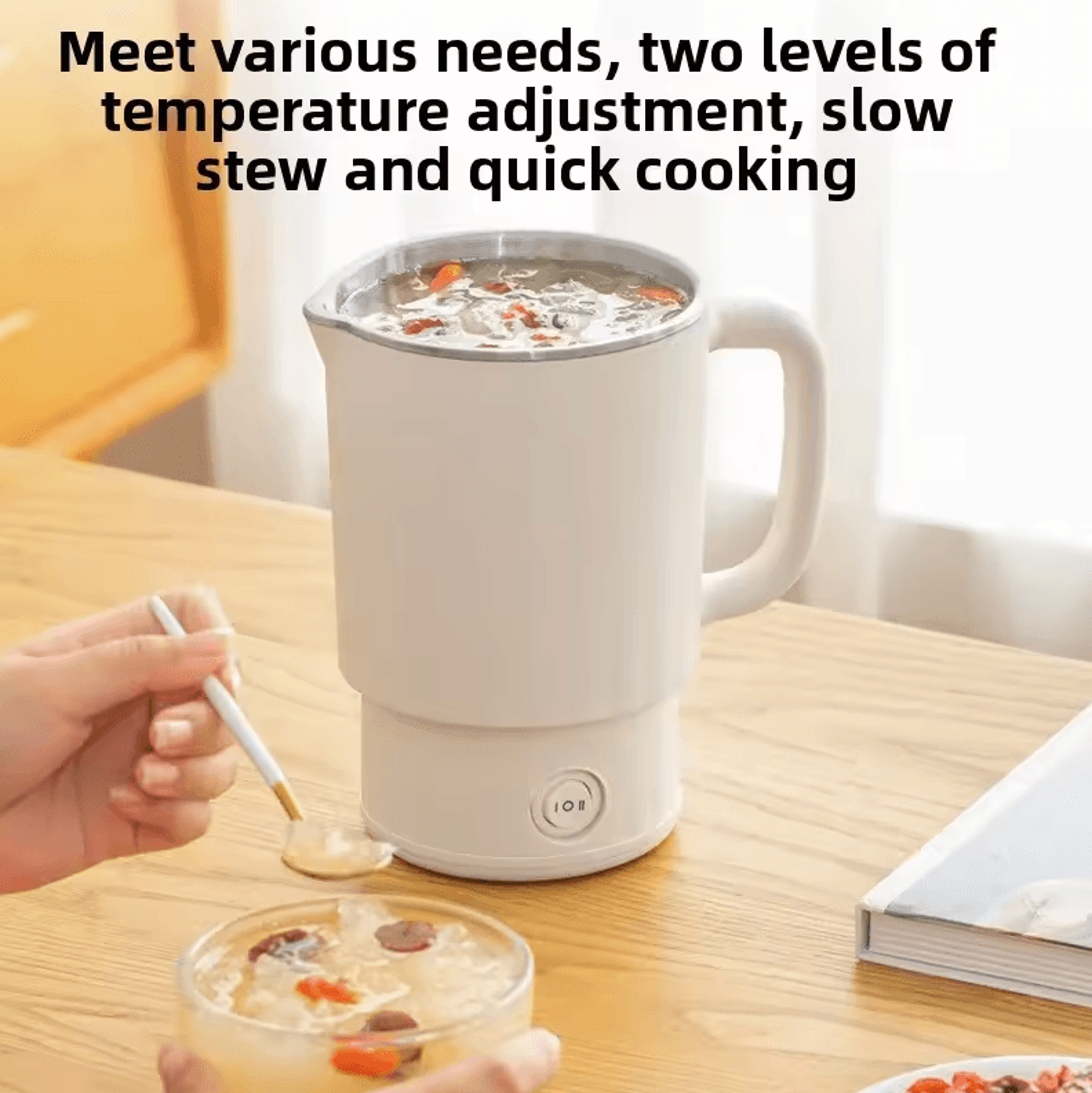 Portable Folding Electric Kettle  316 Stainless Steel Travel  Household Hot Water Boiling Cup 5