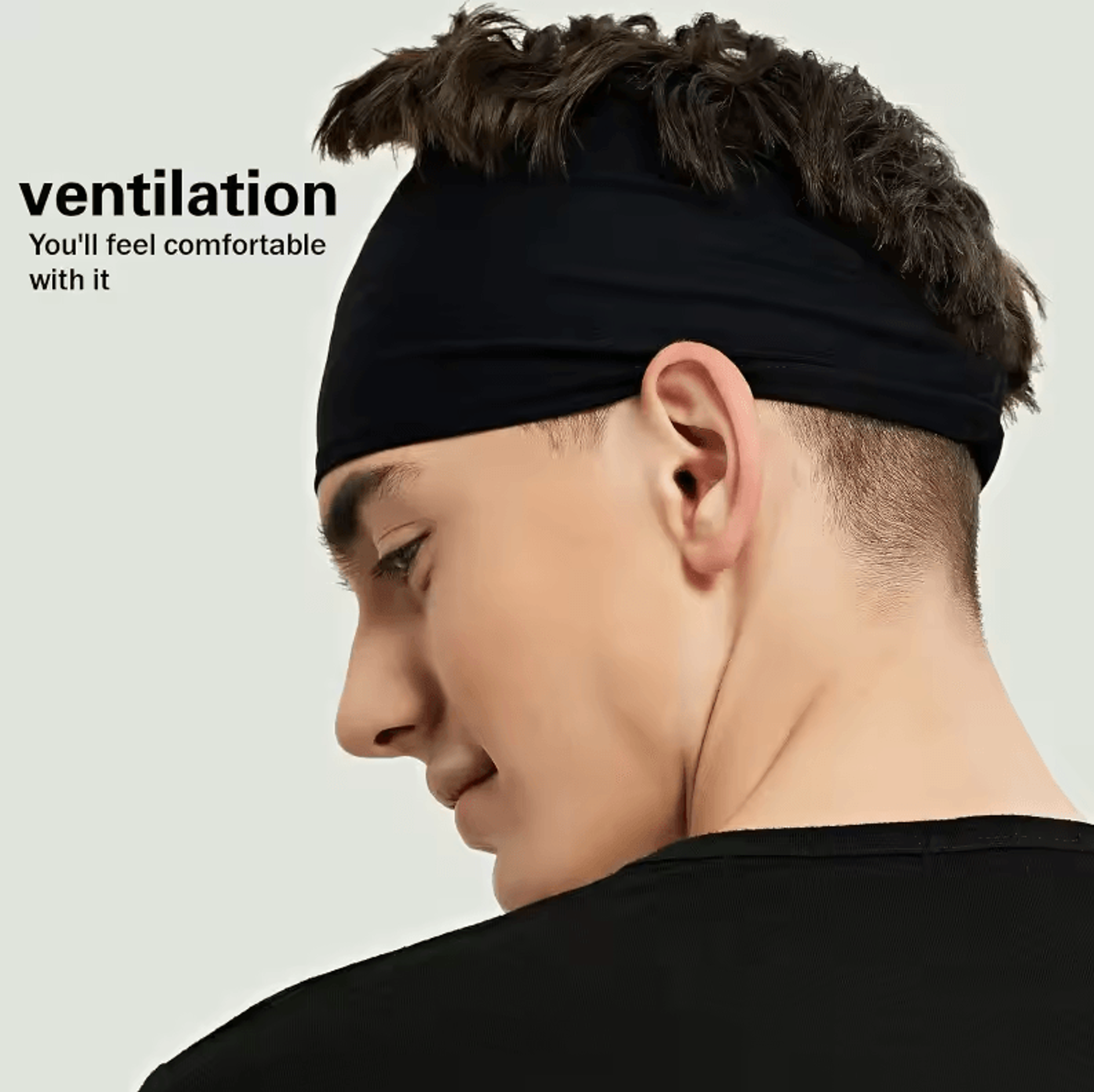 Sports SweatAbsorbent Headband  Elastic Satin Fitness Head Band For Men  Women 3