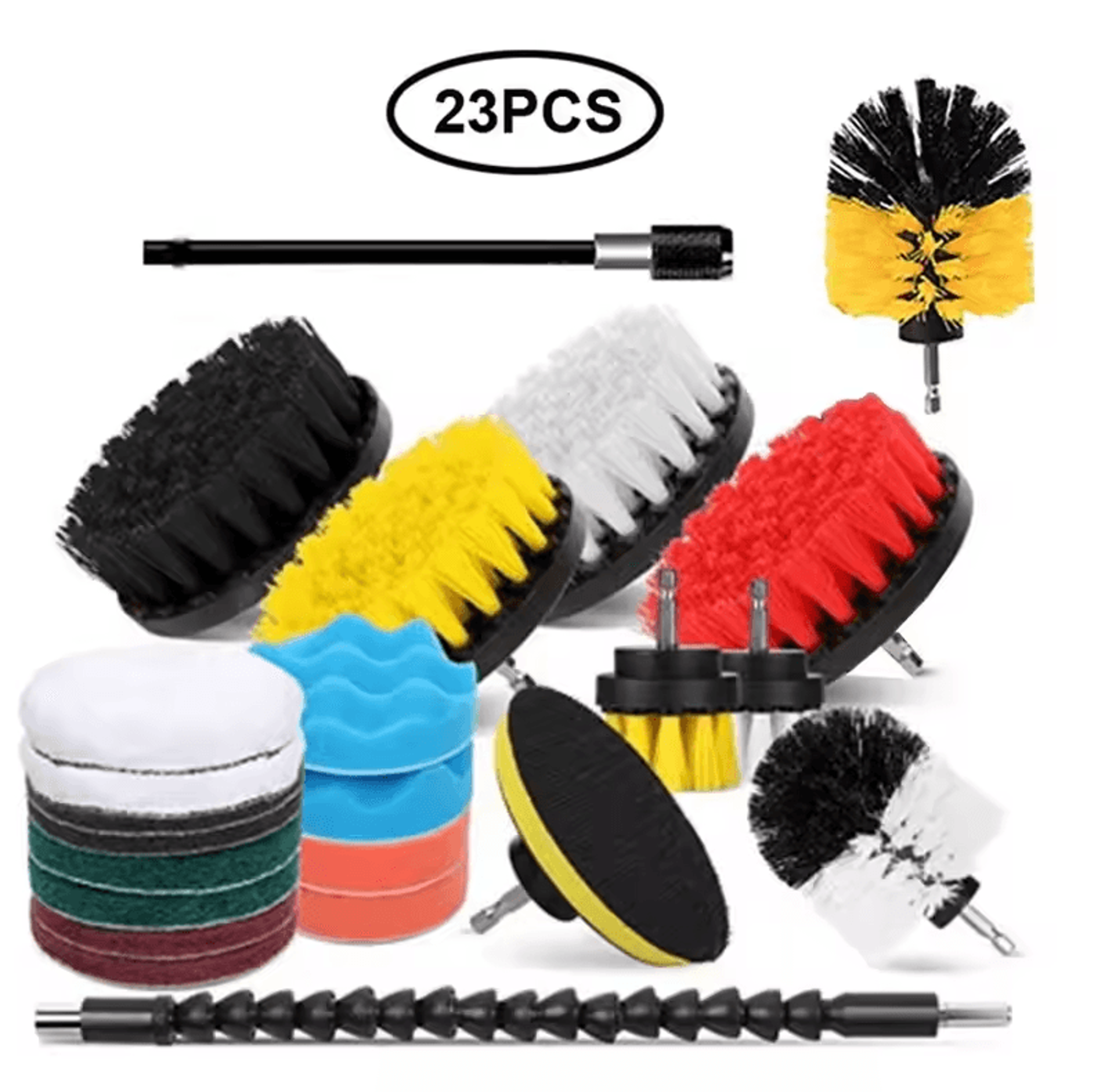 3Piece Electric Drill Scrubber Brush Kit  Power Brush Heads For Carpet Glass  Tires 2in 35in 4in 16