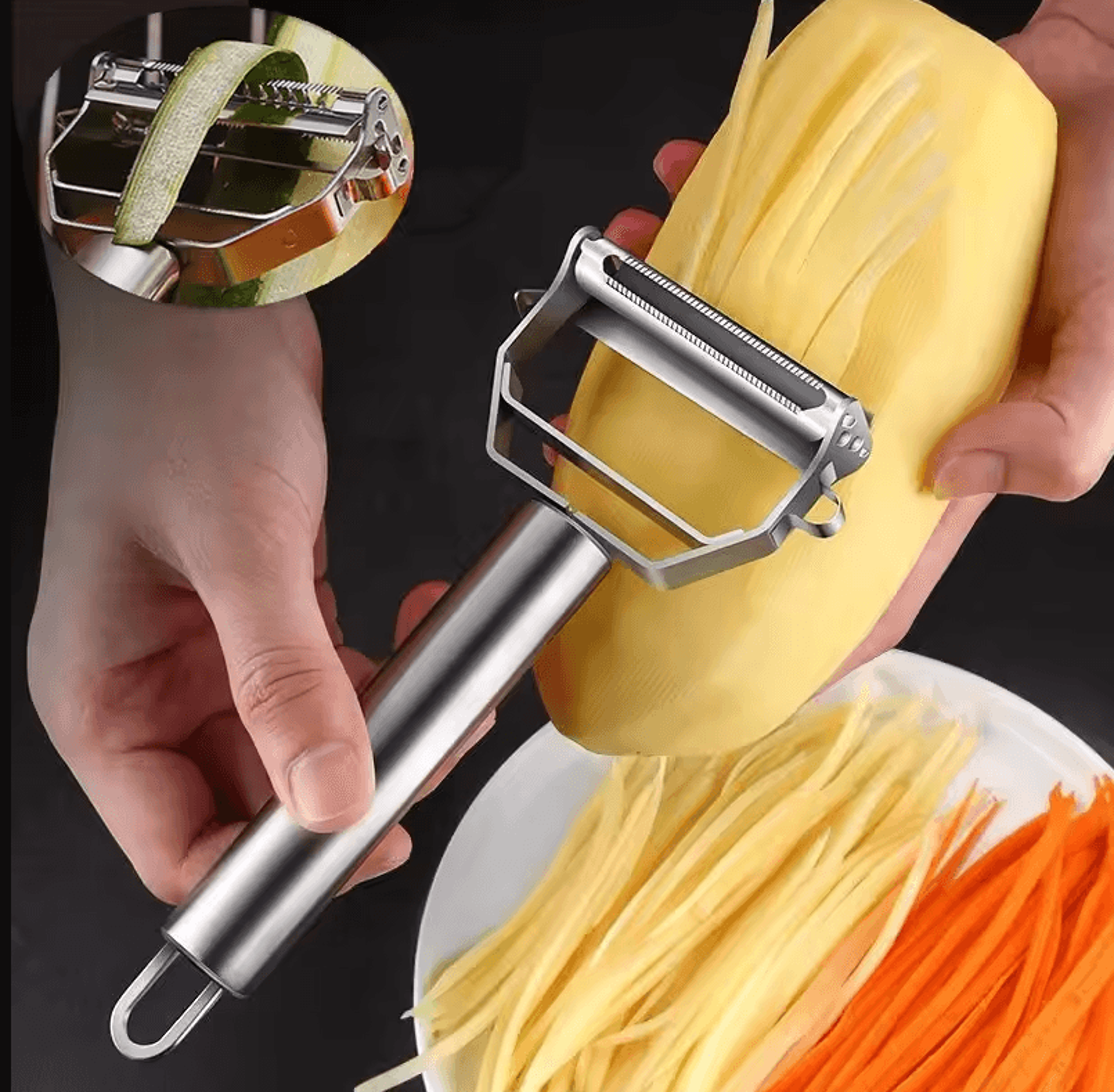 DoubleHead Stainless Steel Vegetable Peeler  MultiFunction Fruit  Melon Planer For Kitchen 0