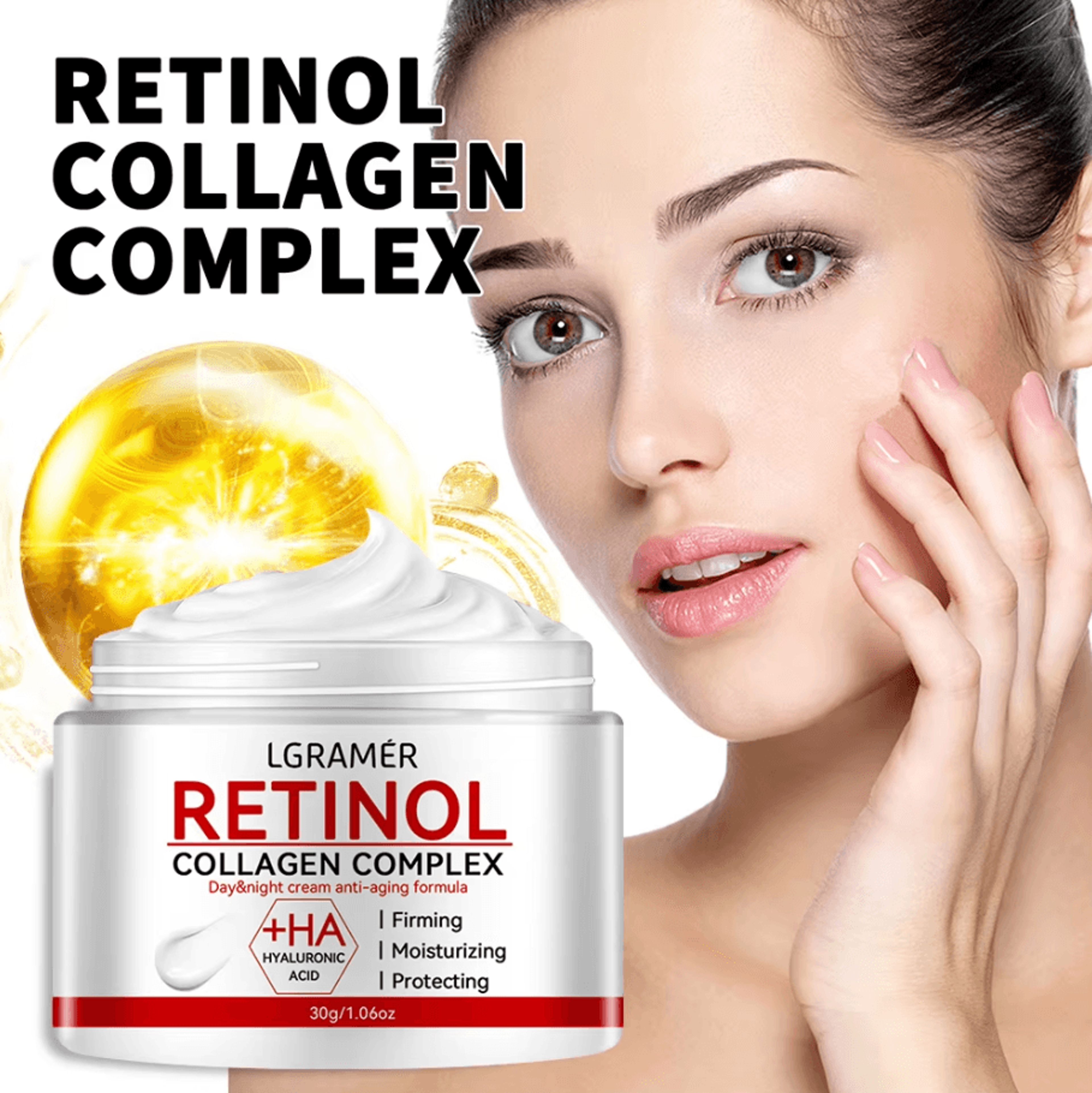 retinol lifting & firming face cream | collagen anti-wrinkle moisturizer for brightening skin