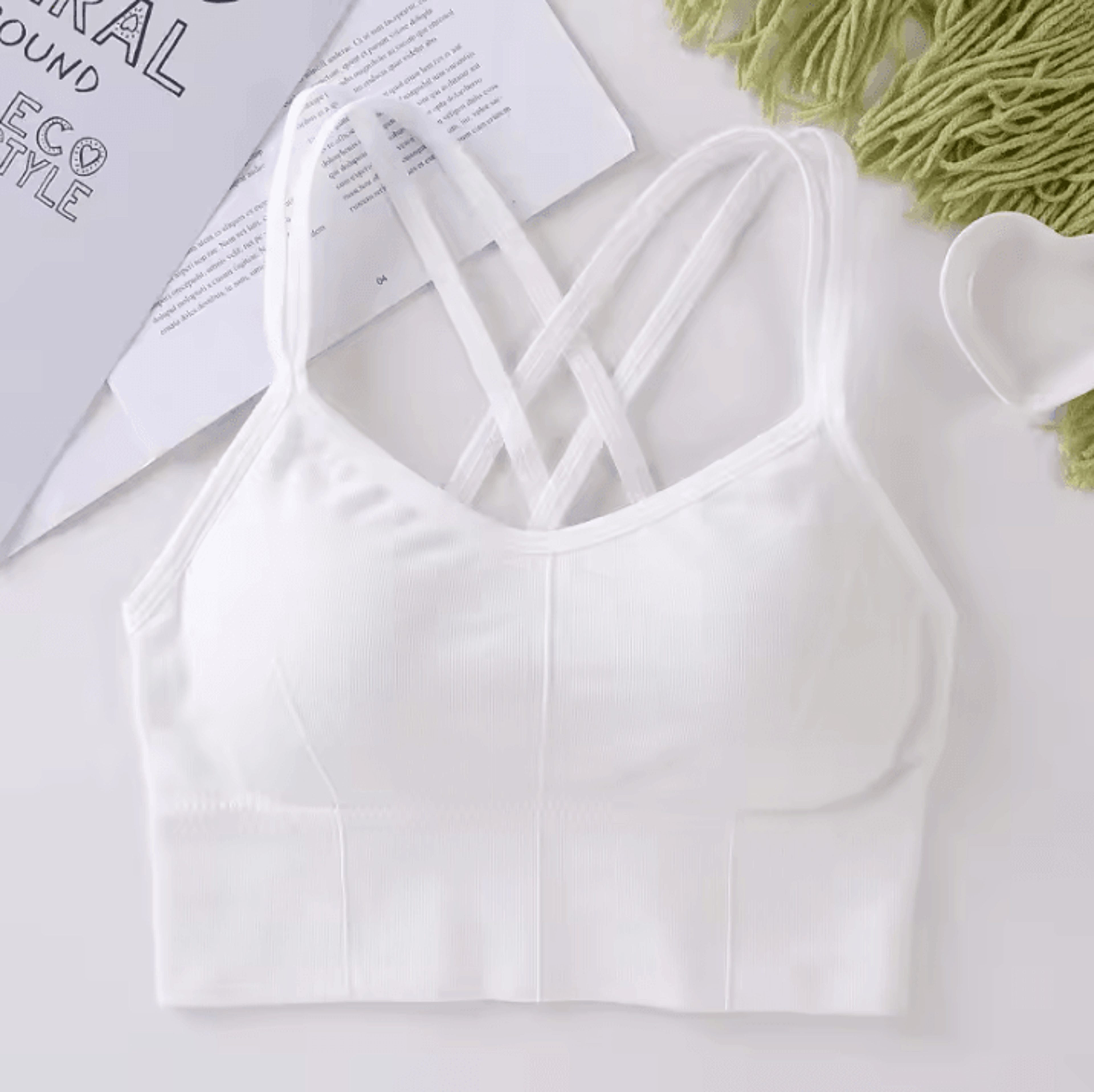 Back Cross Strap Tank Top With Push Up Support For Running And Fitness 5