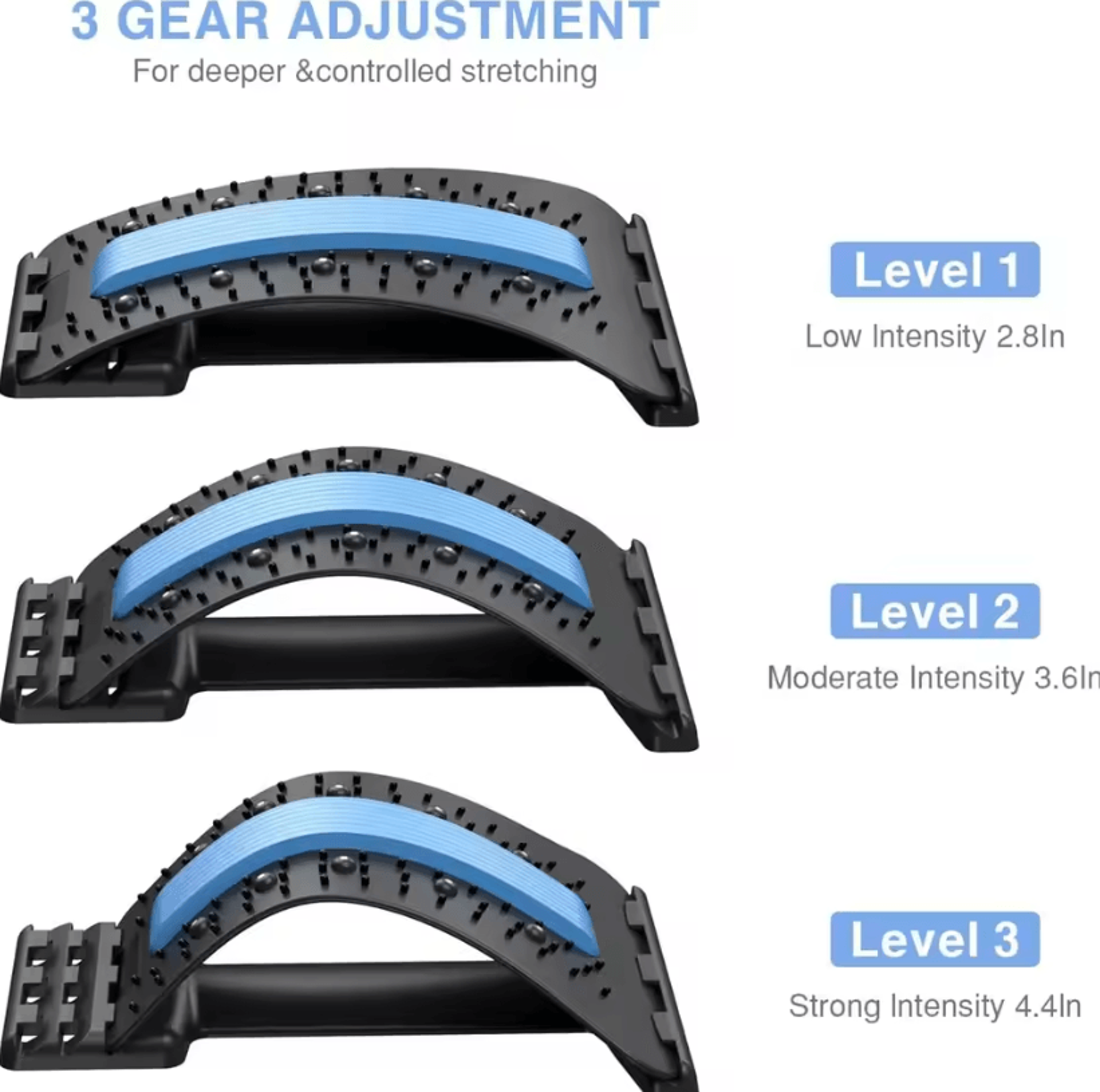 MultiLevel Back Stretcher For Back Pain Relief With Lower And Upper Back Support 1