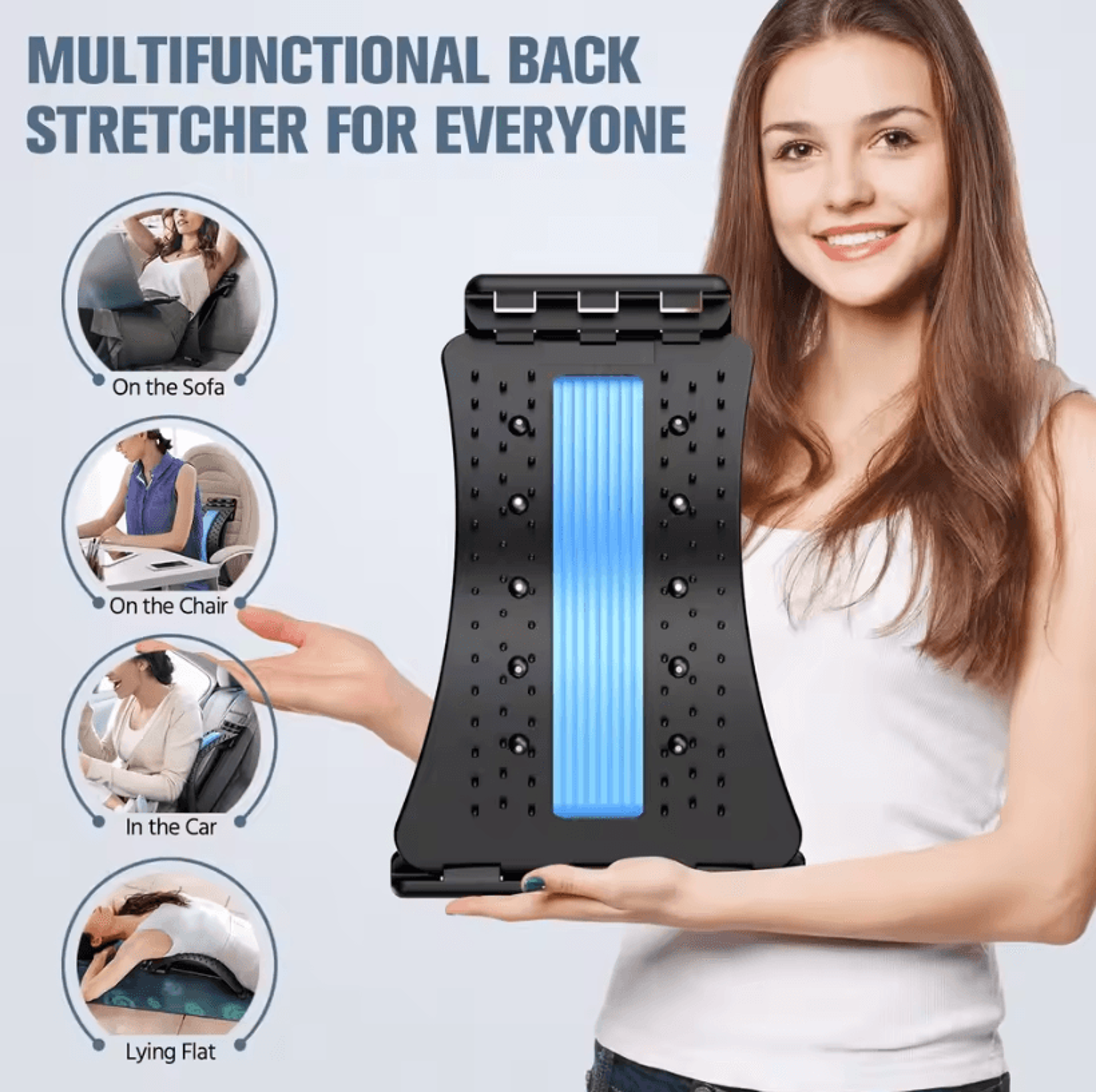 MultiLevel Back Stretcher For Back Pain Relief With Lower And Upper Back Support 5