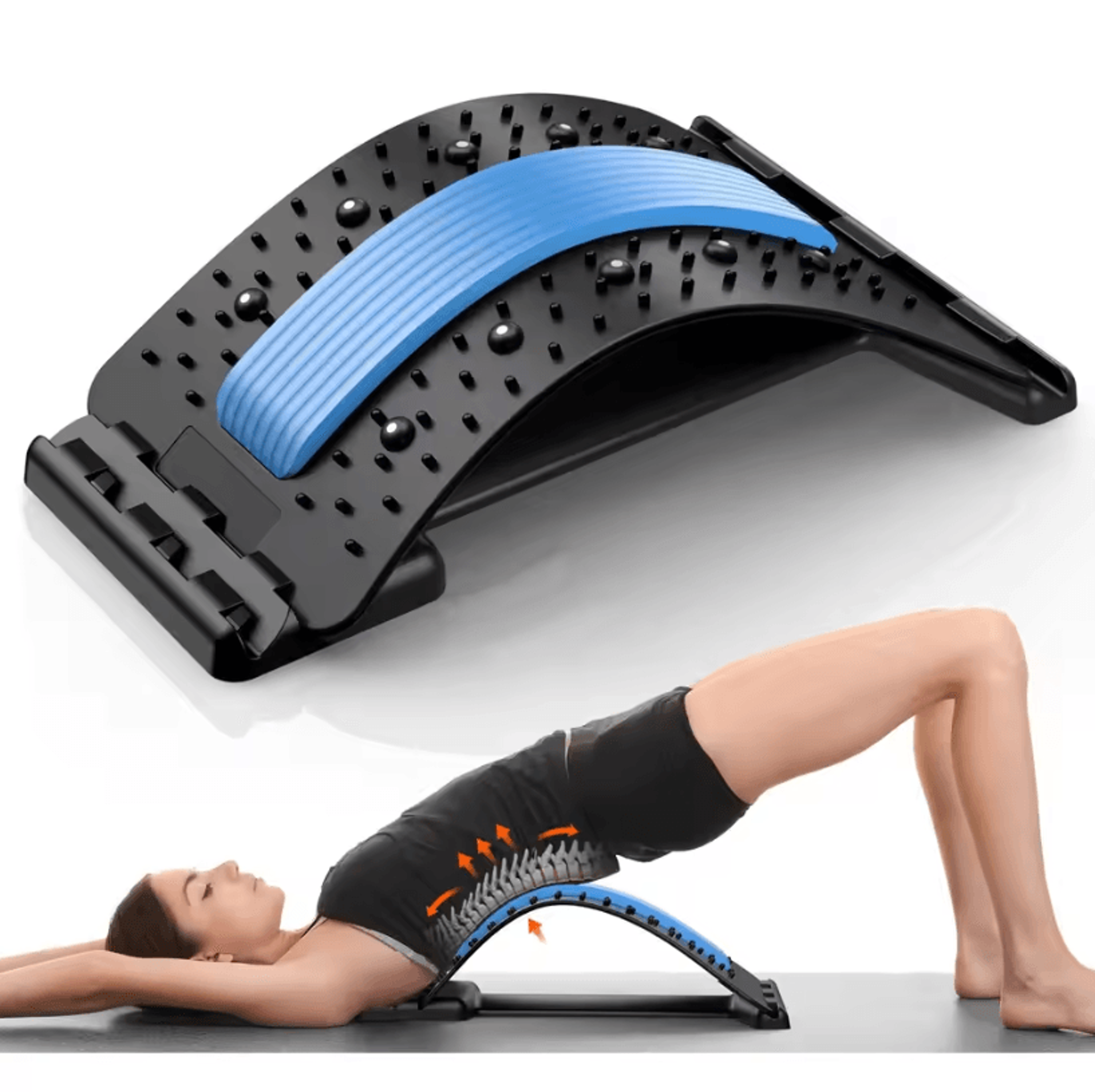 MultiLevel Back Stretcher For Back Pain Relief With Lower And Upper Back Support 6
