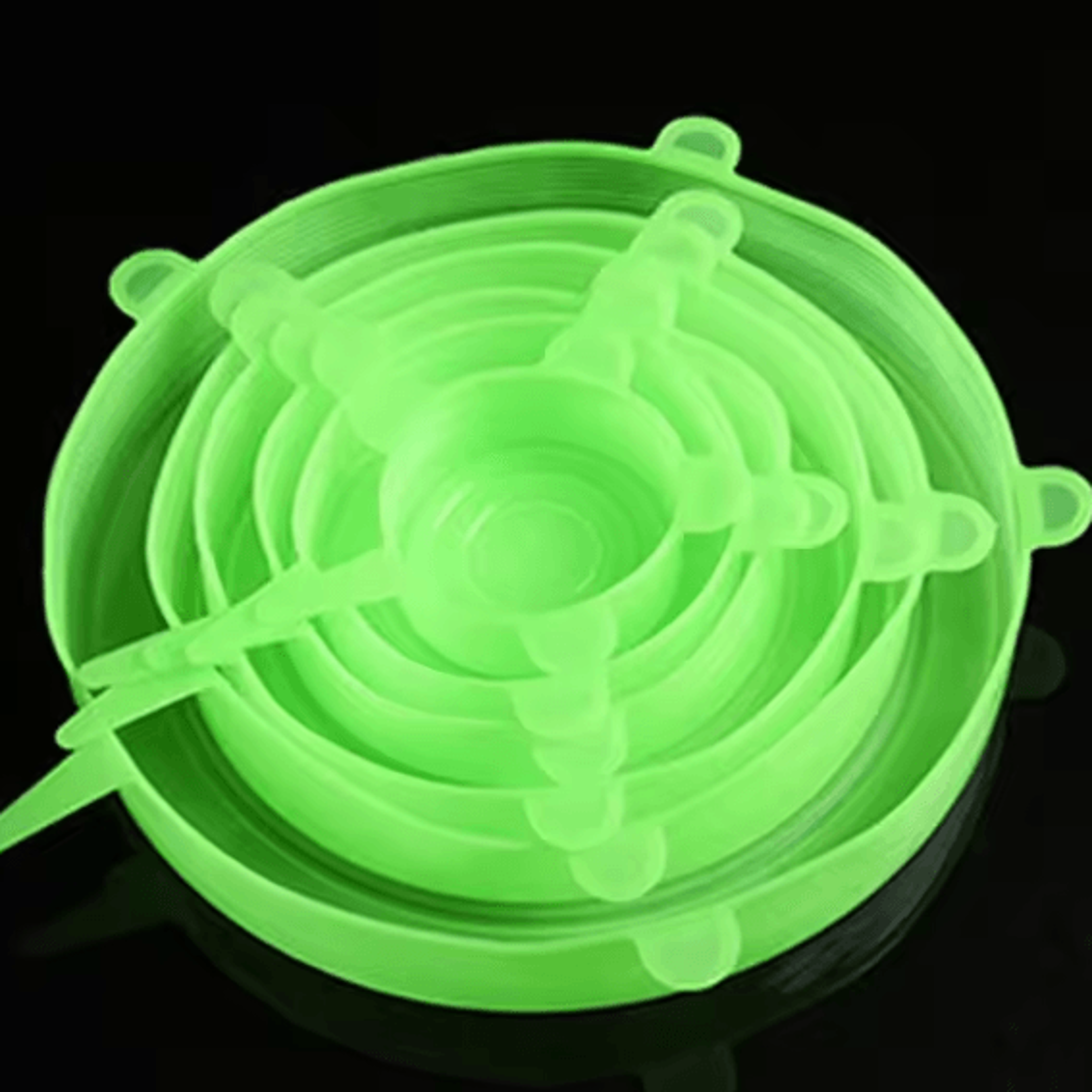 6 Pcs Silicone Cover Stretch Lids Universal Adaptable Kitchen Bowl Caps 10