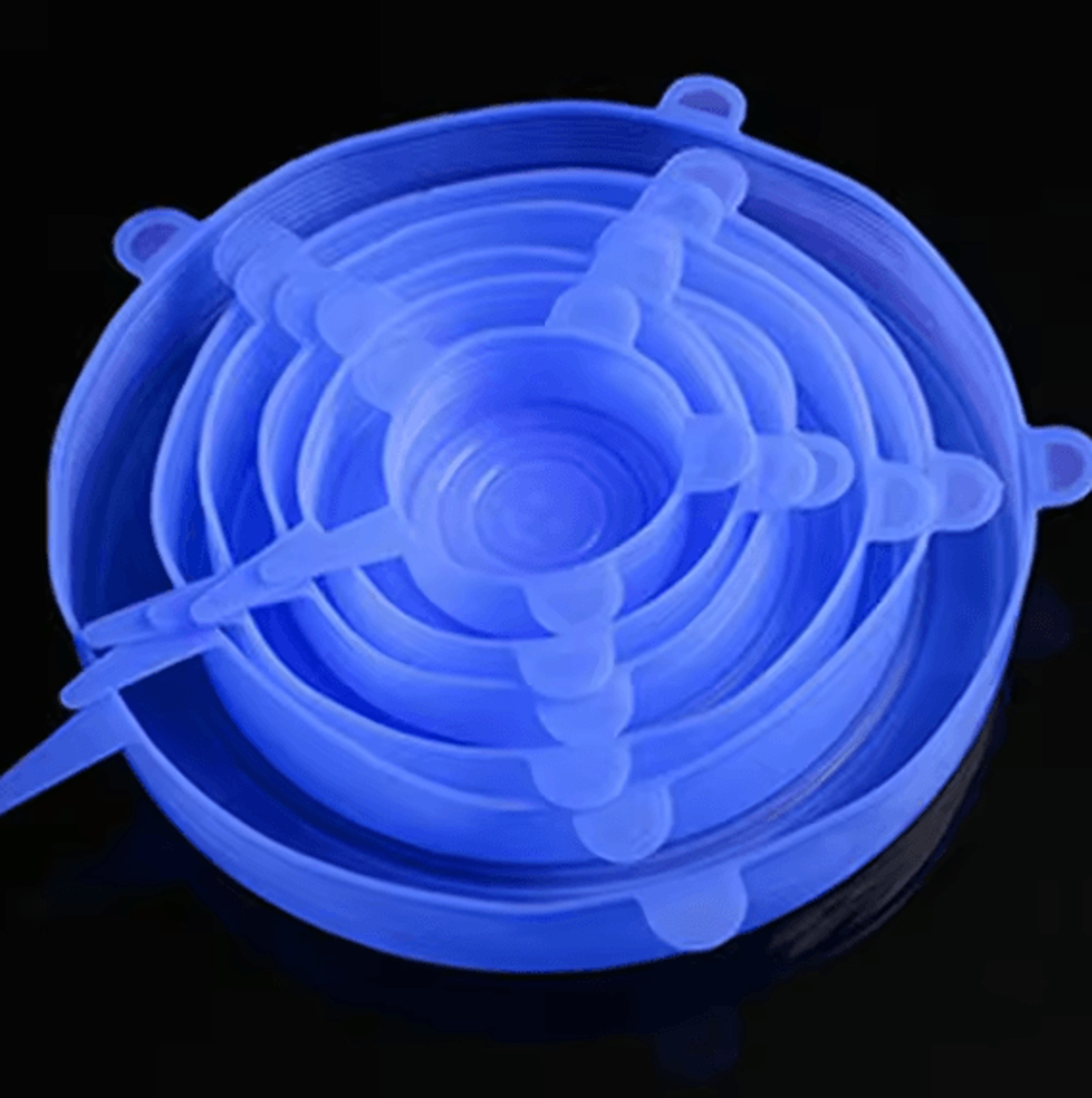 6 Pcs Silicone Cover Stretch Lids Universal Adaptable Kitchen Bowl Caps 6