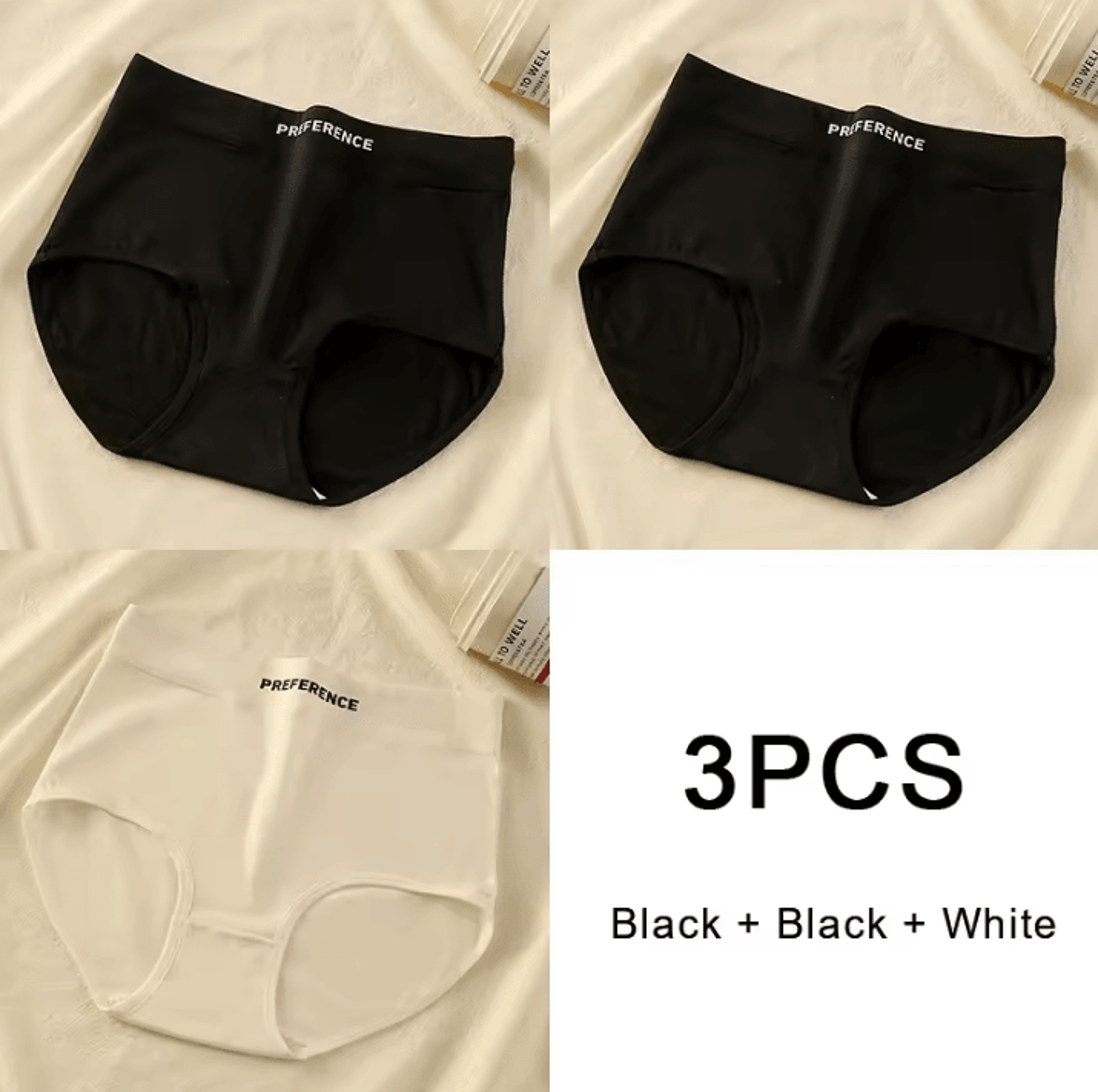 3PCS Womens Cotton HighWaist Breathable Underwear Panty Set 14
