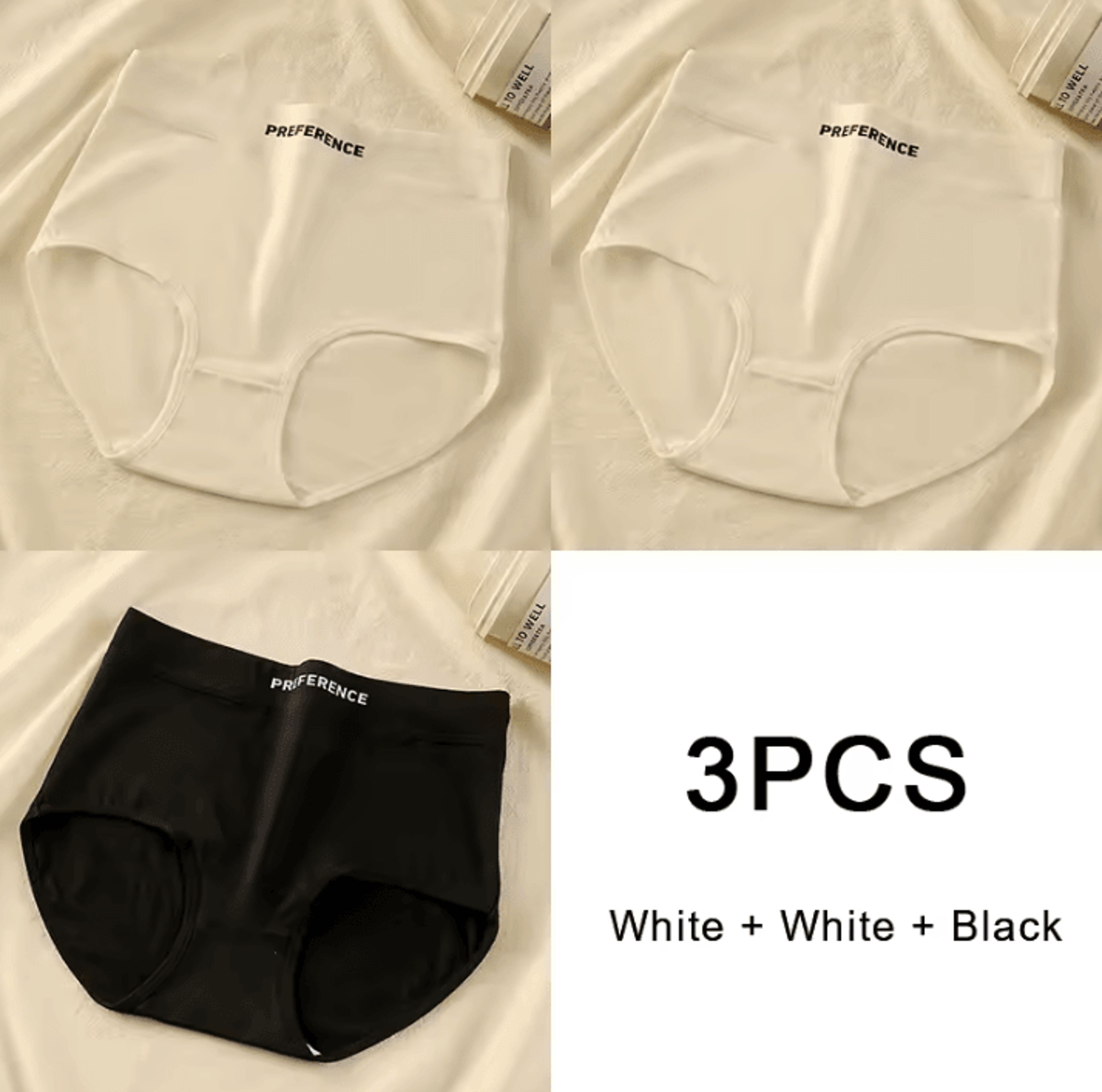 3PCS Womens Cotton HighWaist Breathable Underwear Panty Set 8