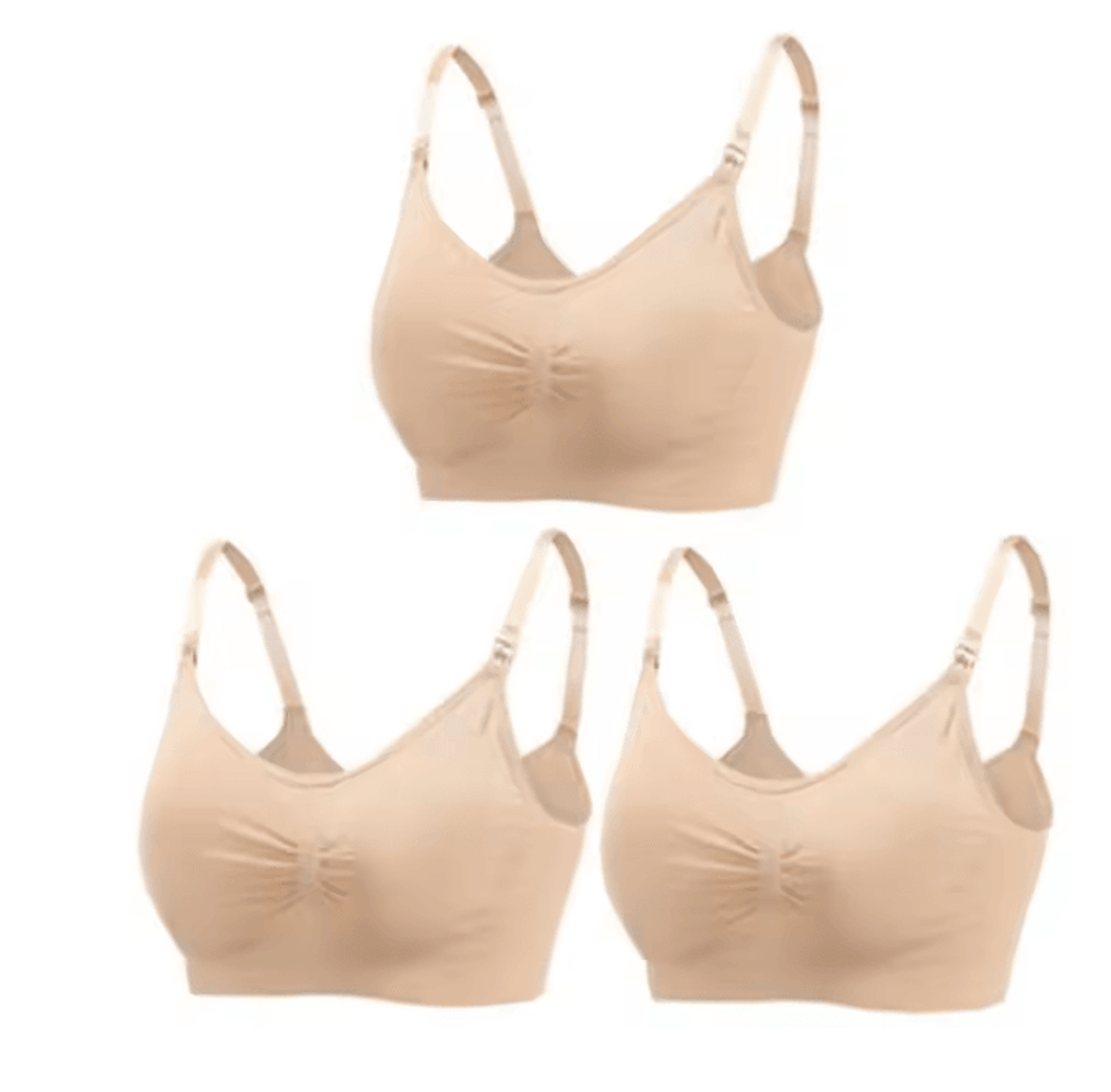 3pcs Maternity Nursing Bras Cotton Seamless Breathable Push Up Bra Set 7