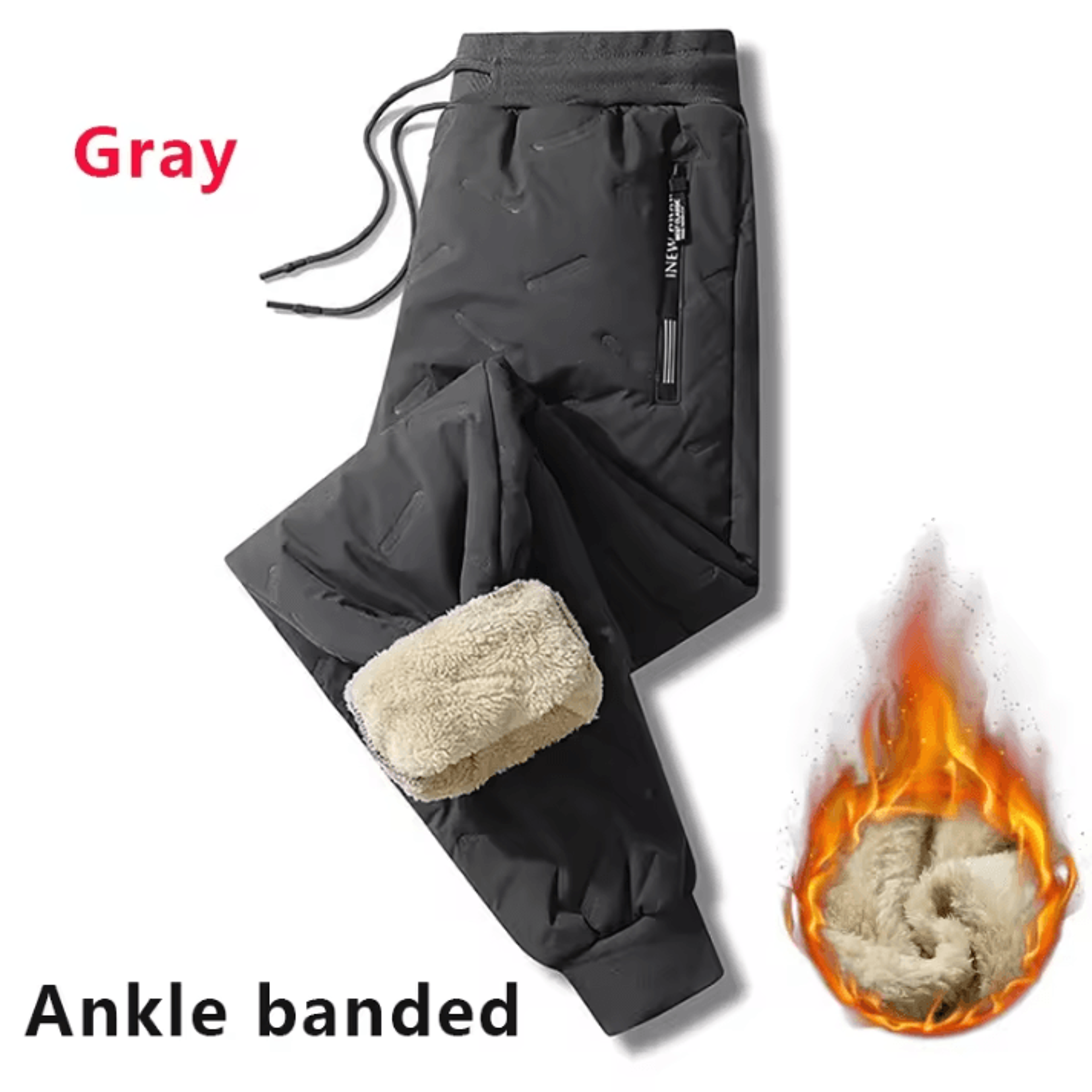 Mens Winter Fleece Sweatpants  Plush Thermal Plush Mens Pants With Waterproof  Windproof Protection 3