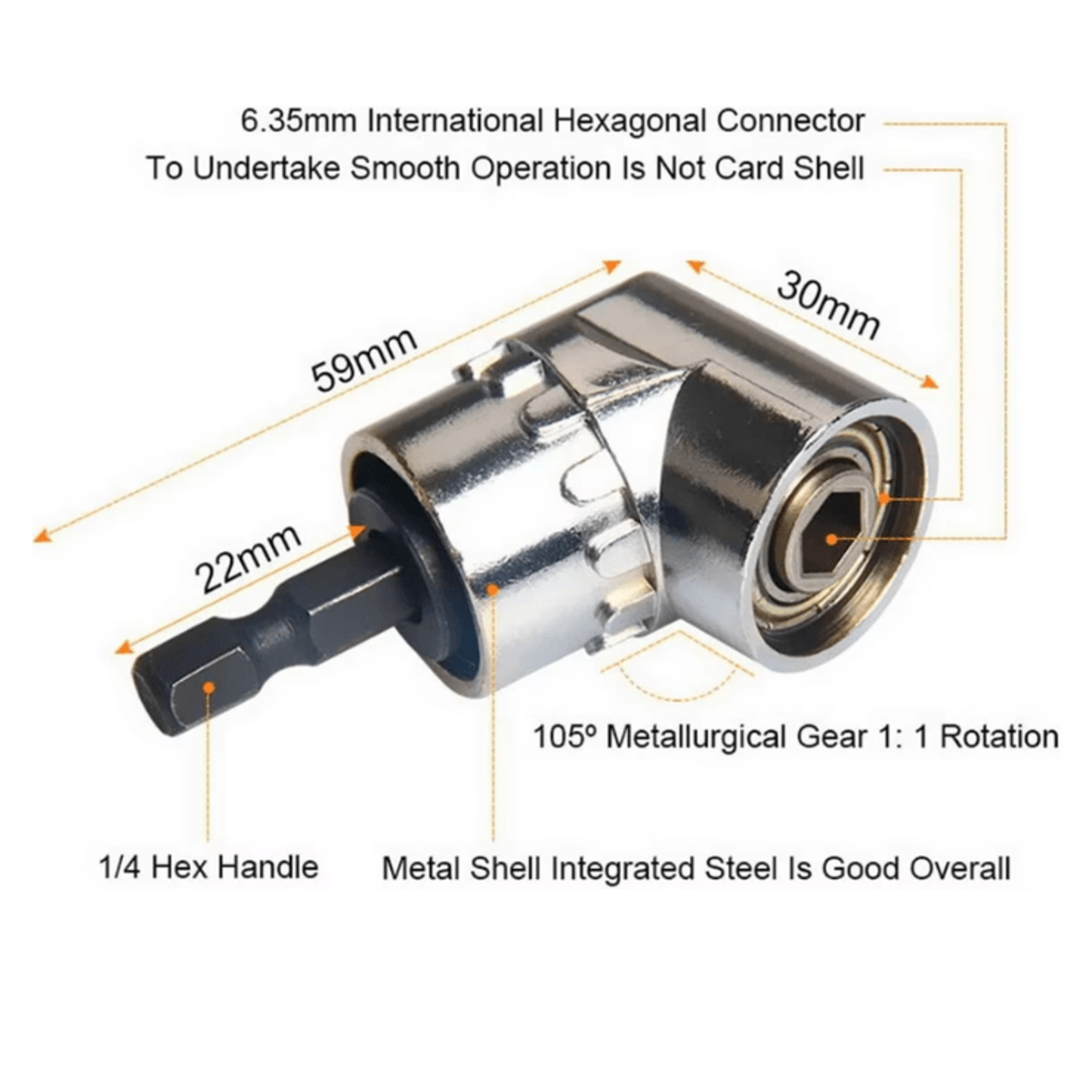 Impact Grade 105 Angle Socket Adapter Set  Power Tool Driver Extension  Screwdriver Holder 5