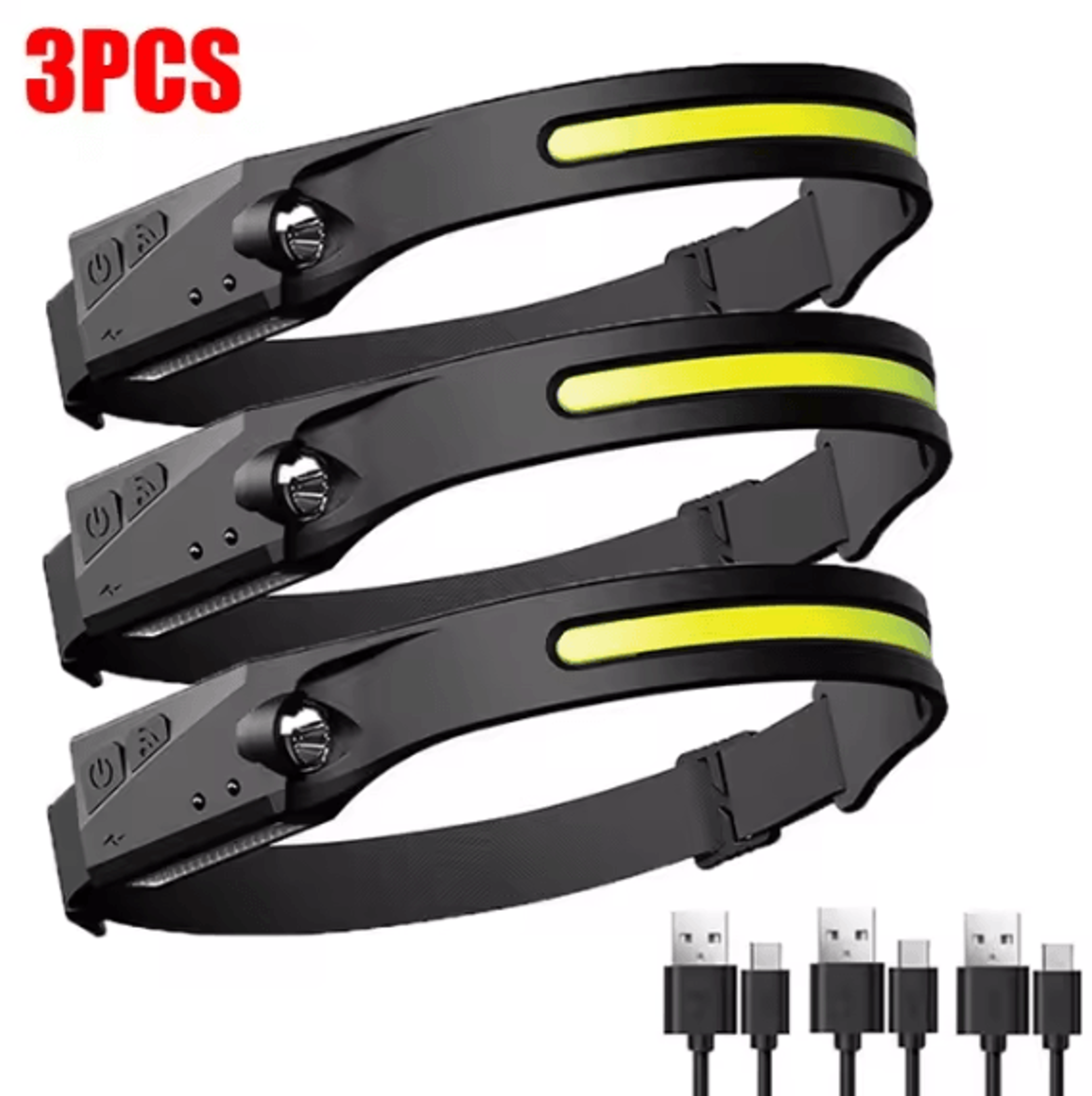 Rechargeable LED Sensor Headlamp  5Mode HandsFree Head Flashlight For Fishing Camping  Outdoor Use 10