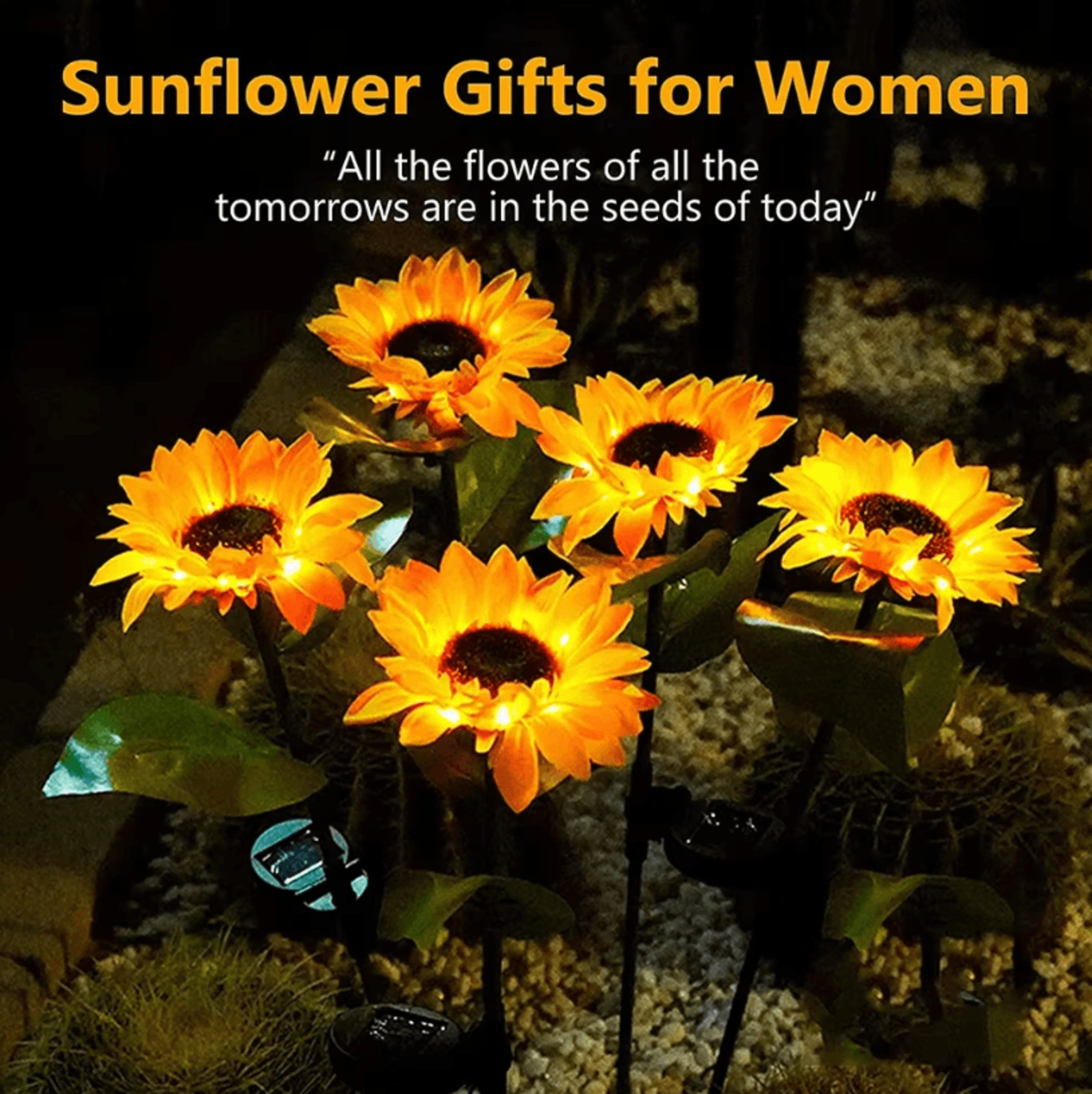 Simulated Outdoor Solar Sunflower Garden Lights  Smart Sense Waterproof LED Lawn Decor 1