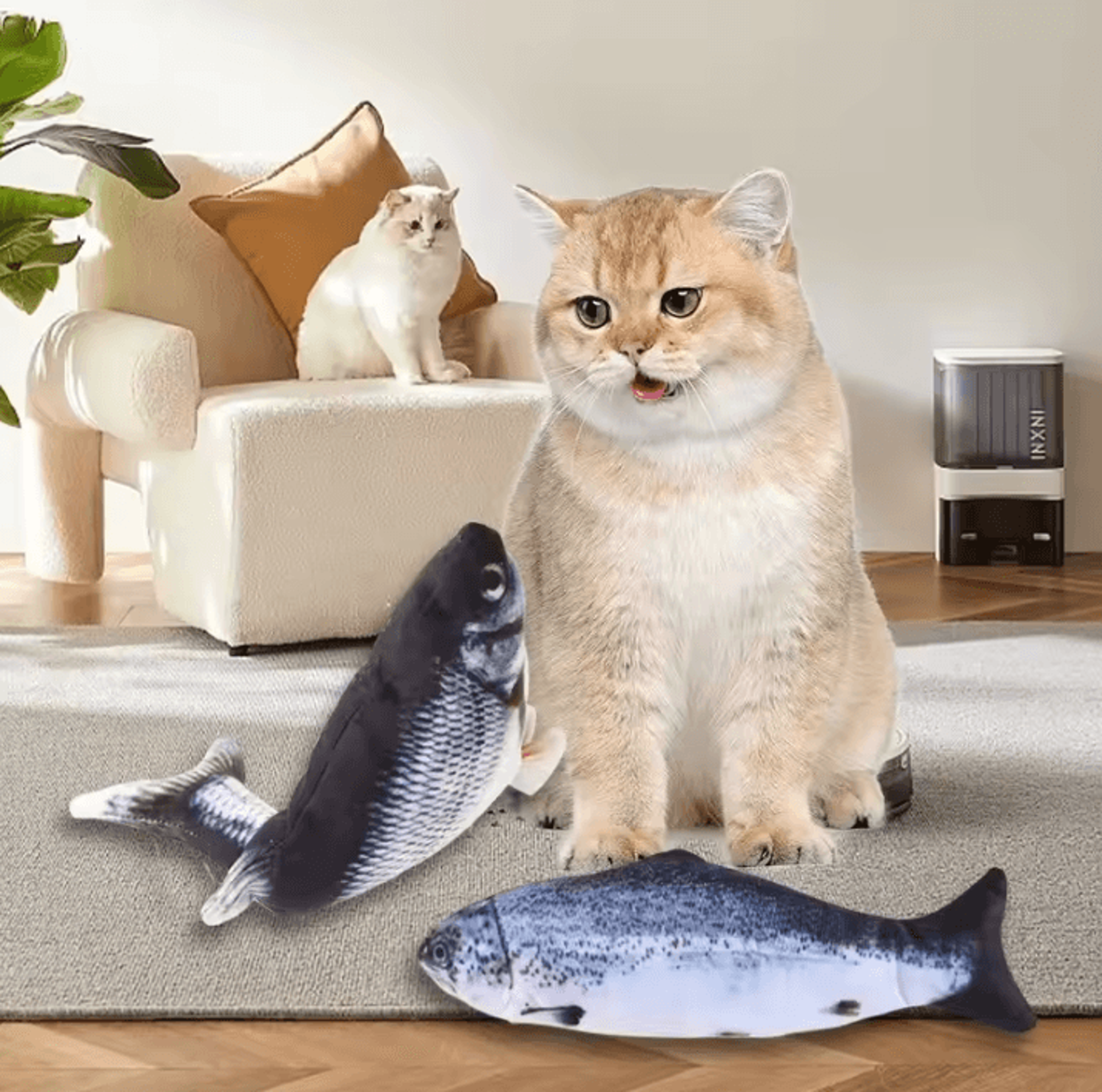 Interactive USB Rechargeable Floppy Fish Toy  Electric Simulation Chew  Training Toy For Cats  Dogs 1