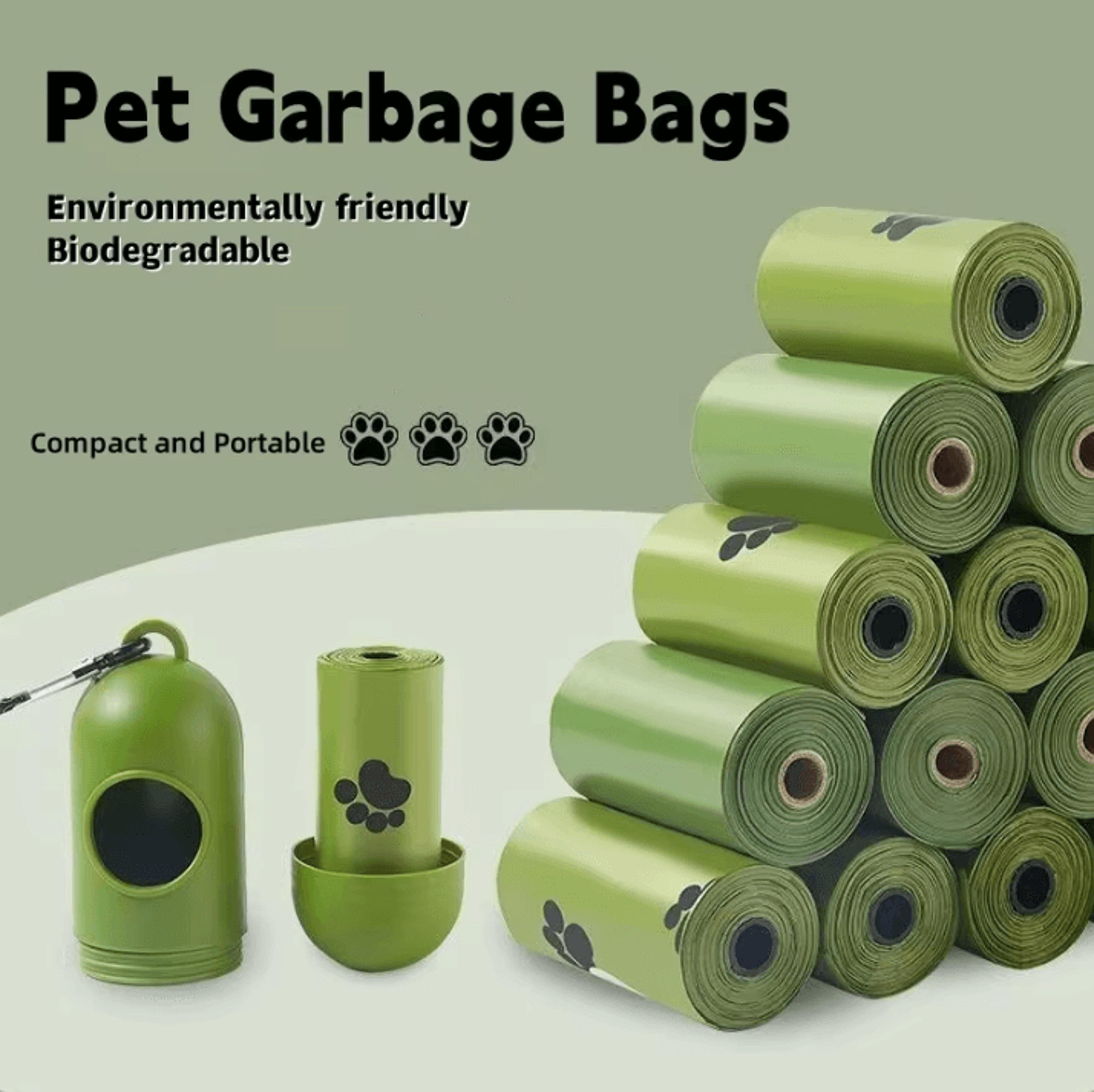 biodegradable pet trash bags – scented dog poop bags with bulk degradable cat & dog waste bags + dispenser