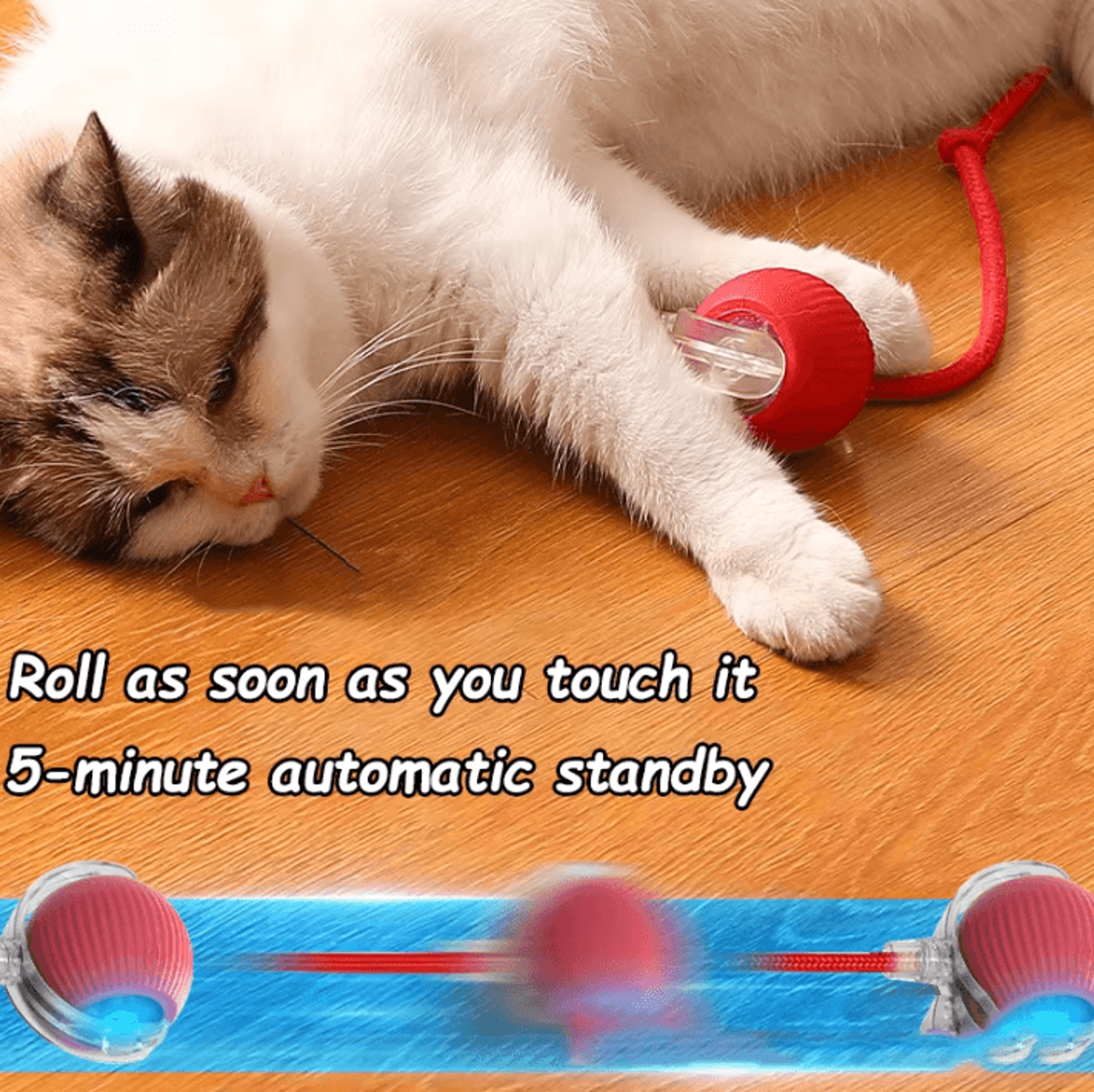Interactive Rechargeable Rolling Ball Pet Toy  Smart Automatic Cat  Dog Imitation Mouse Toy 2
