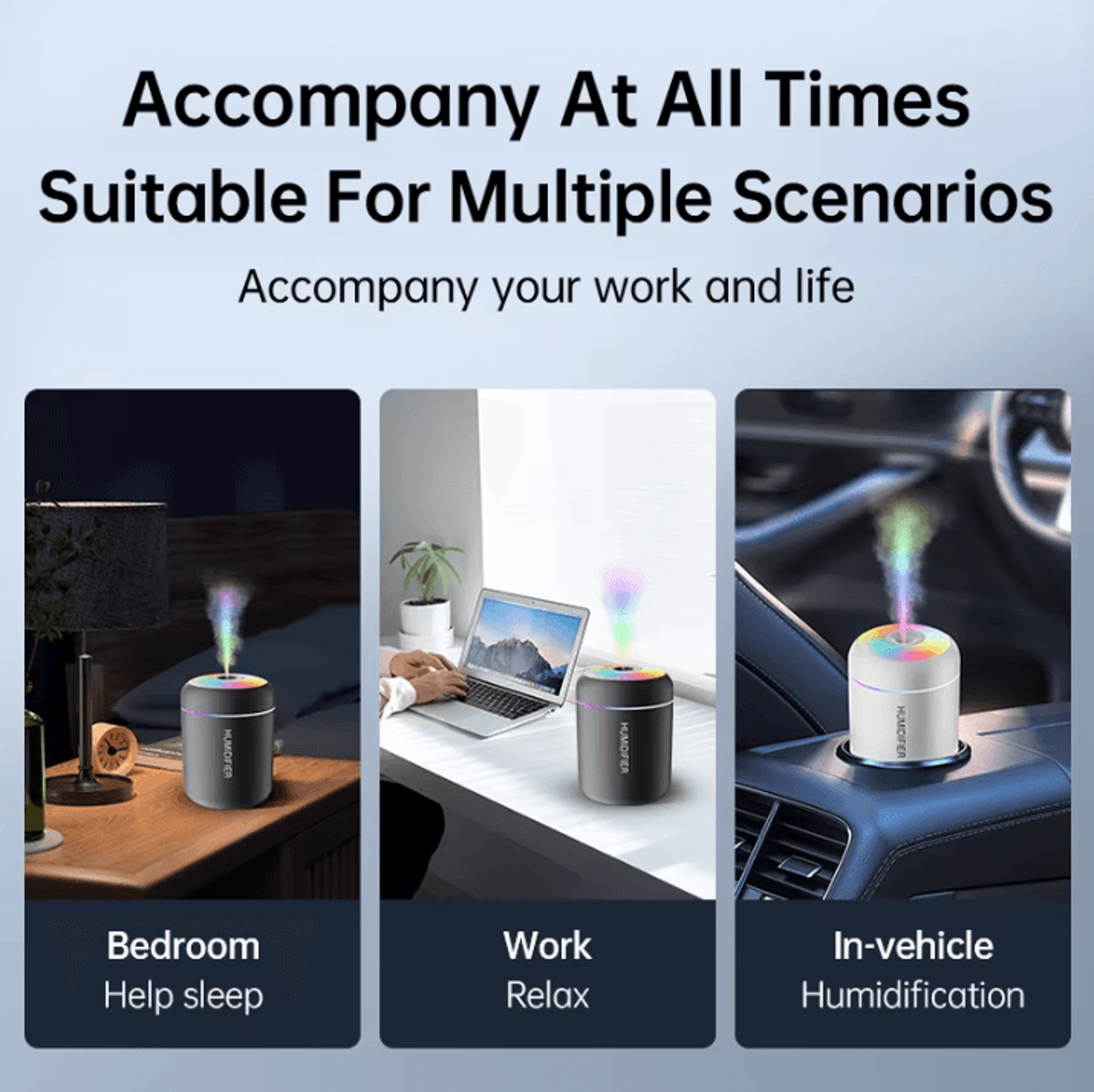 180 ML USB Rechargeable Mini Humidifier  Aroma Diffuser  Electric Air Purifier  Mist Maker For Car  4