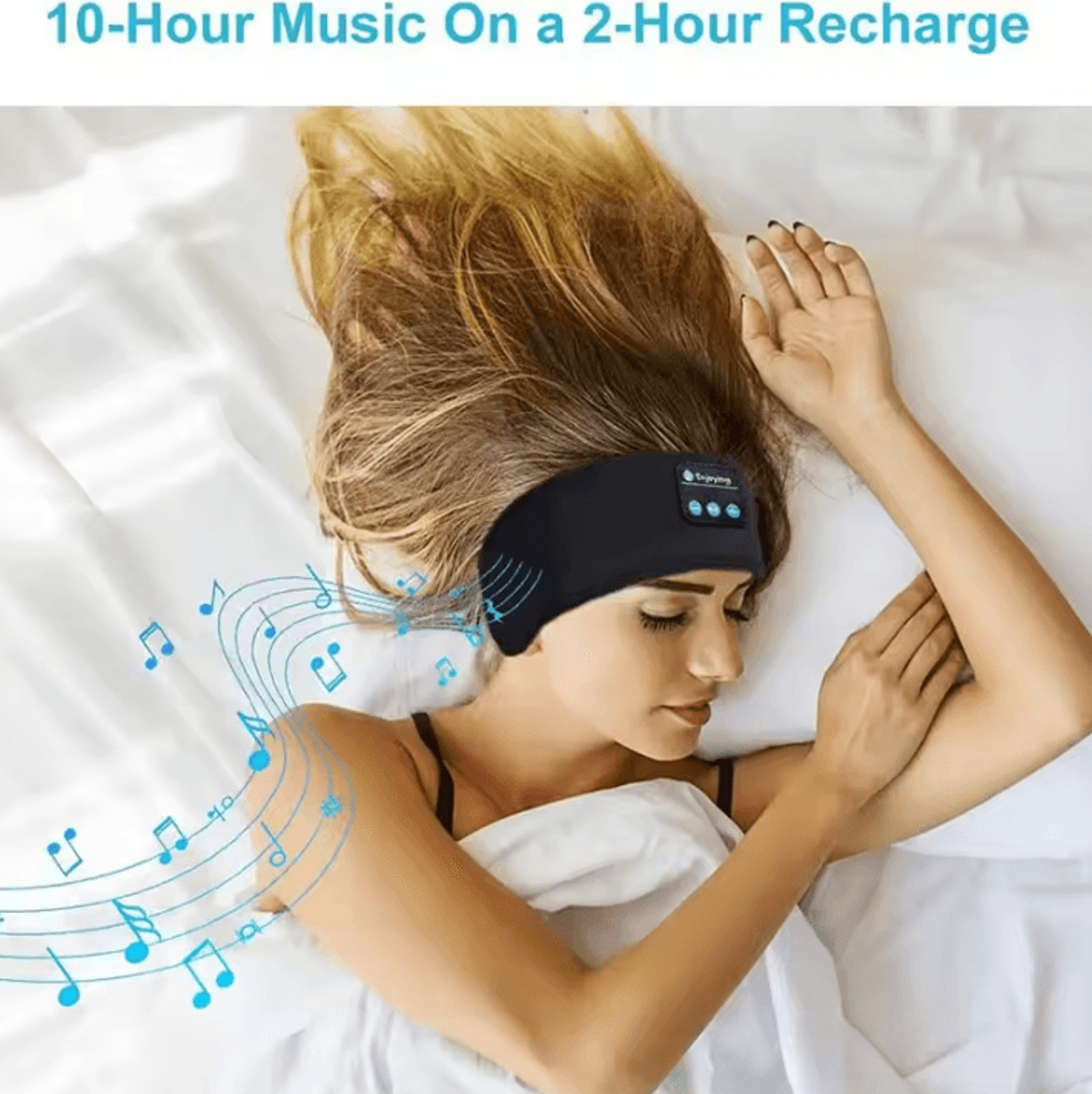 Wireless Bluetooth Headband Earphones  USB Rechargeable Sports  Sleep Headphones With Music  Comfor 5