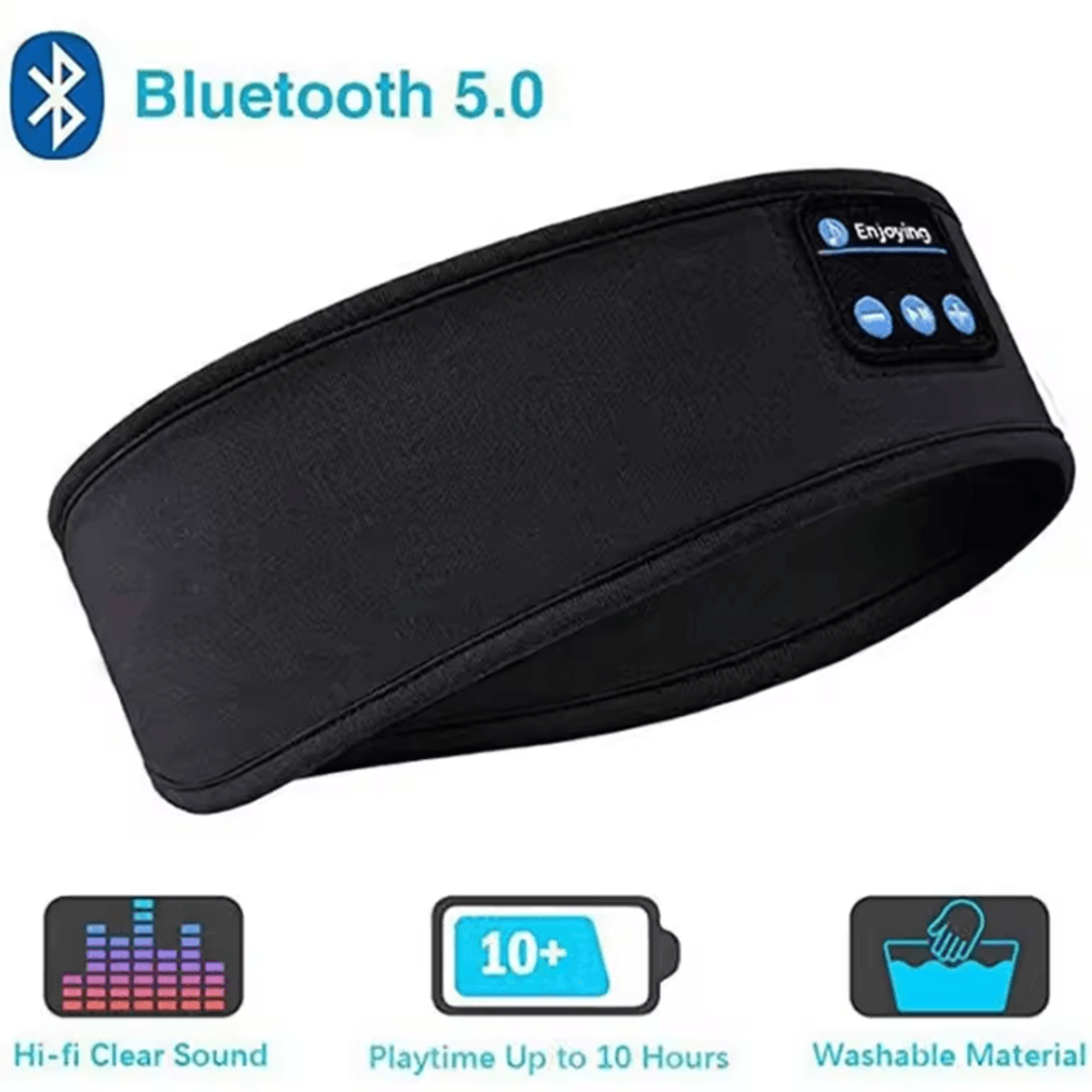 Wireless Bluetooth Headband Earphones  USB Rechargeable Sports  Sleep Headphones With Music  Comfor 6