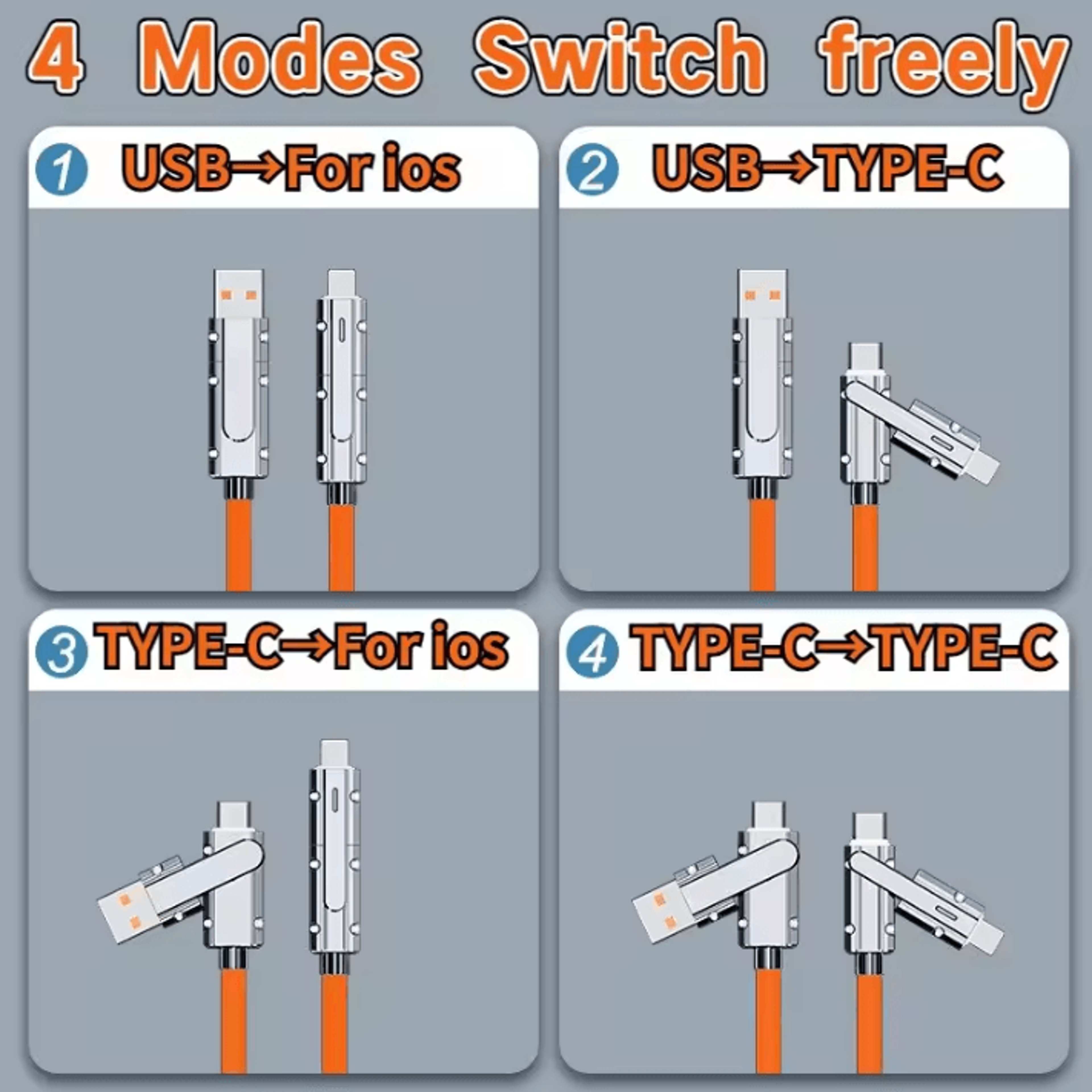 66W USBC Fast Charging Cable  TypeC To TypeC PD Cord For IPhone IPad Samsung Huawei  More 4