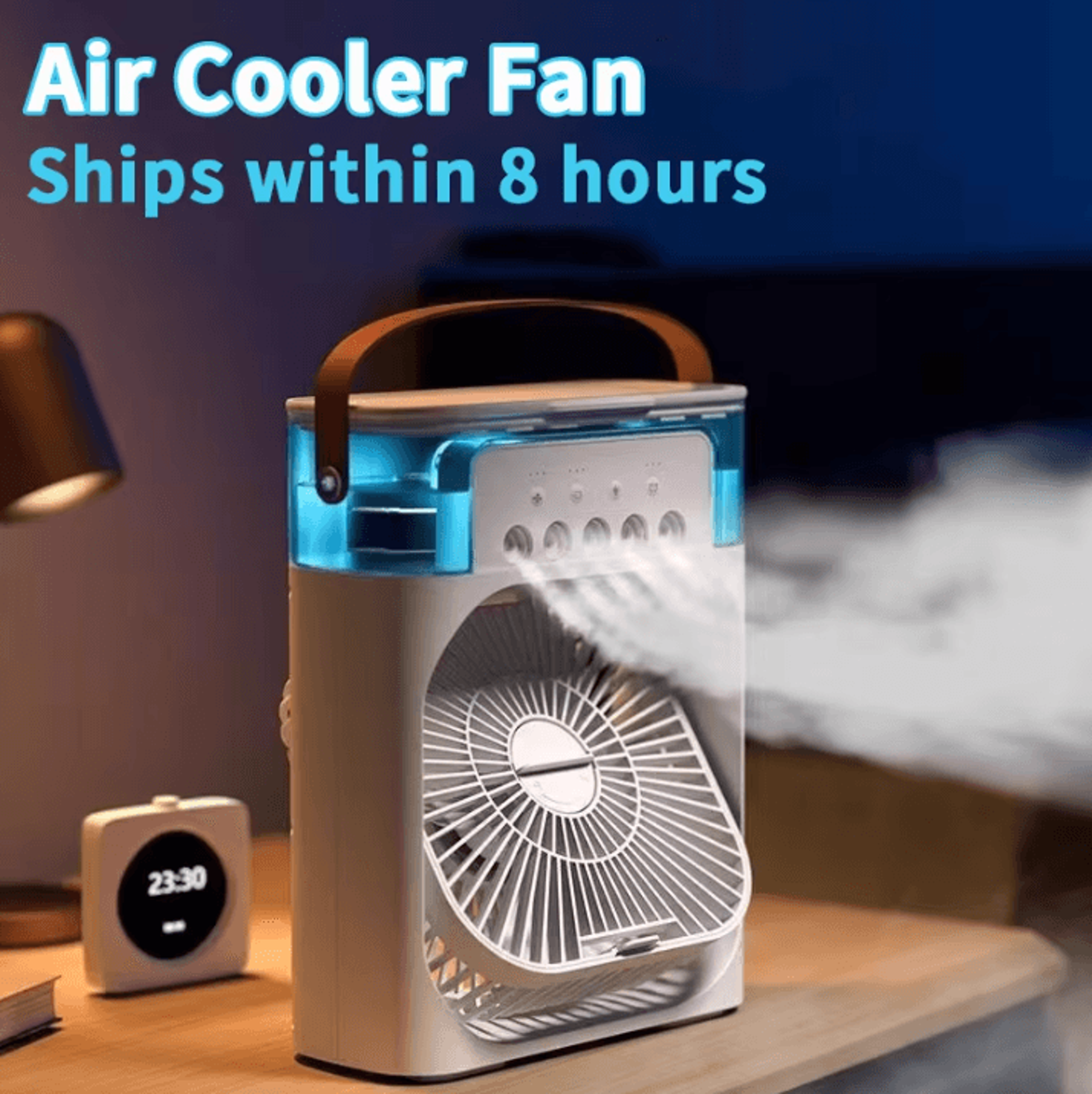 Portable 3in1 Portable Air Cooler With Mini Humidifier Fan  LED Night Light 0