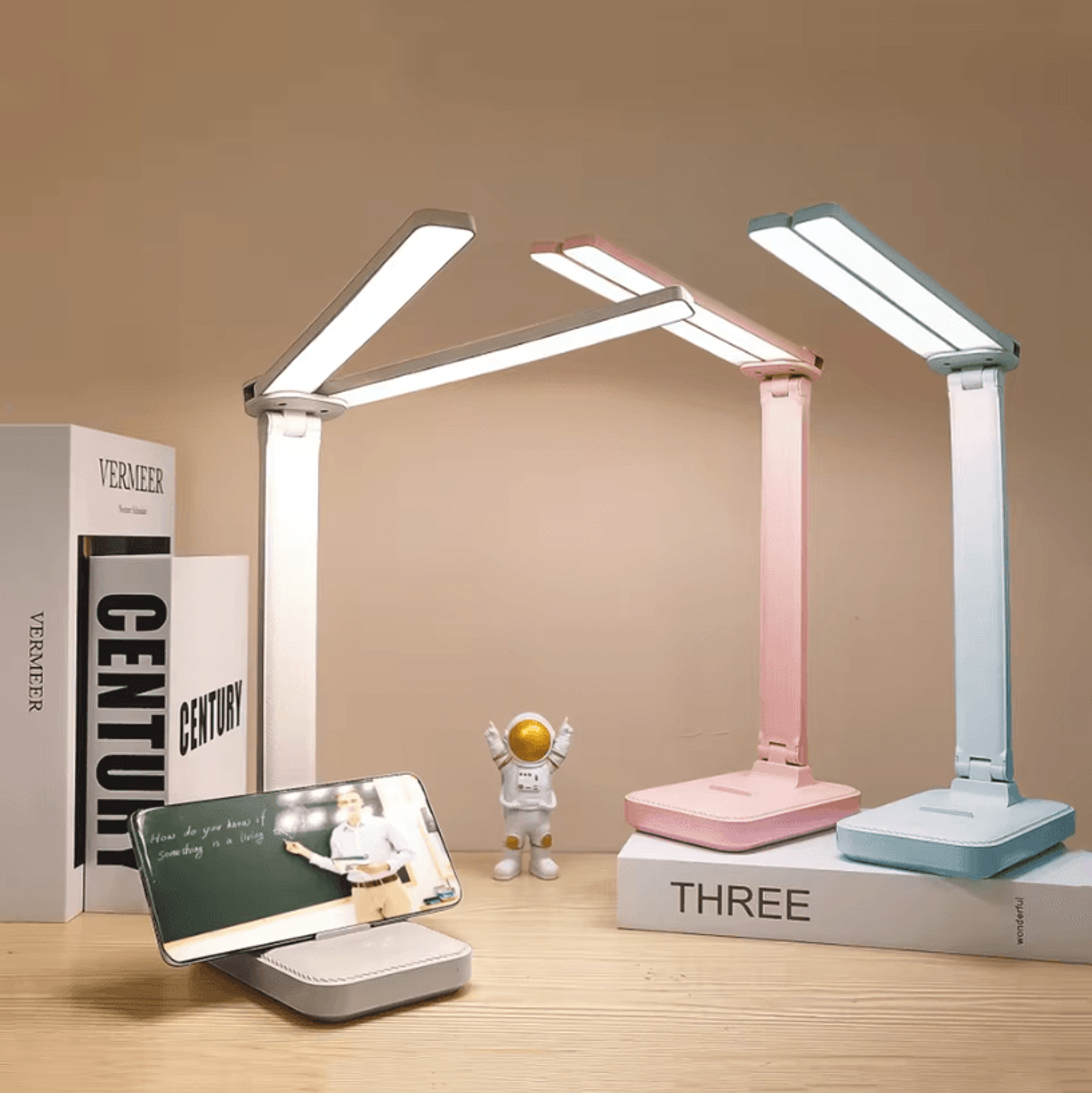 Foldable LED Desk Lamp  USB Rechargeable Table Lamp With 3Level Dimmable Foldable Touch Desk Light  0