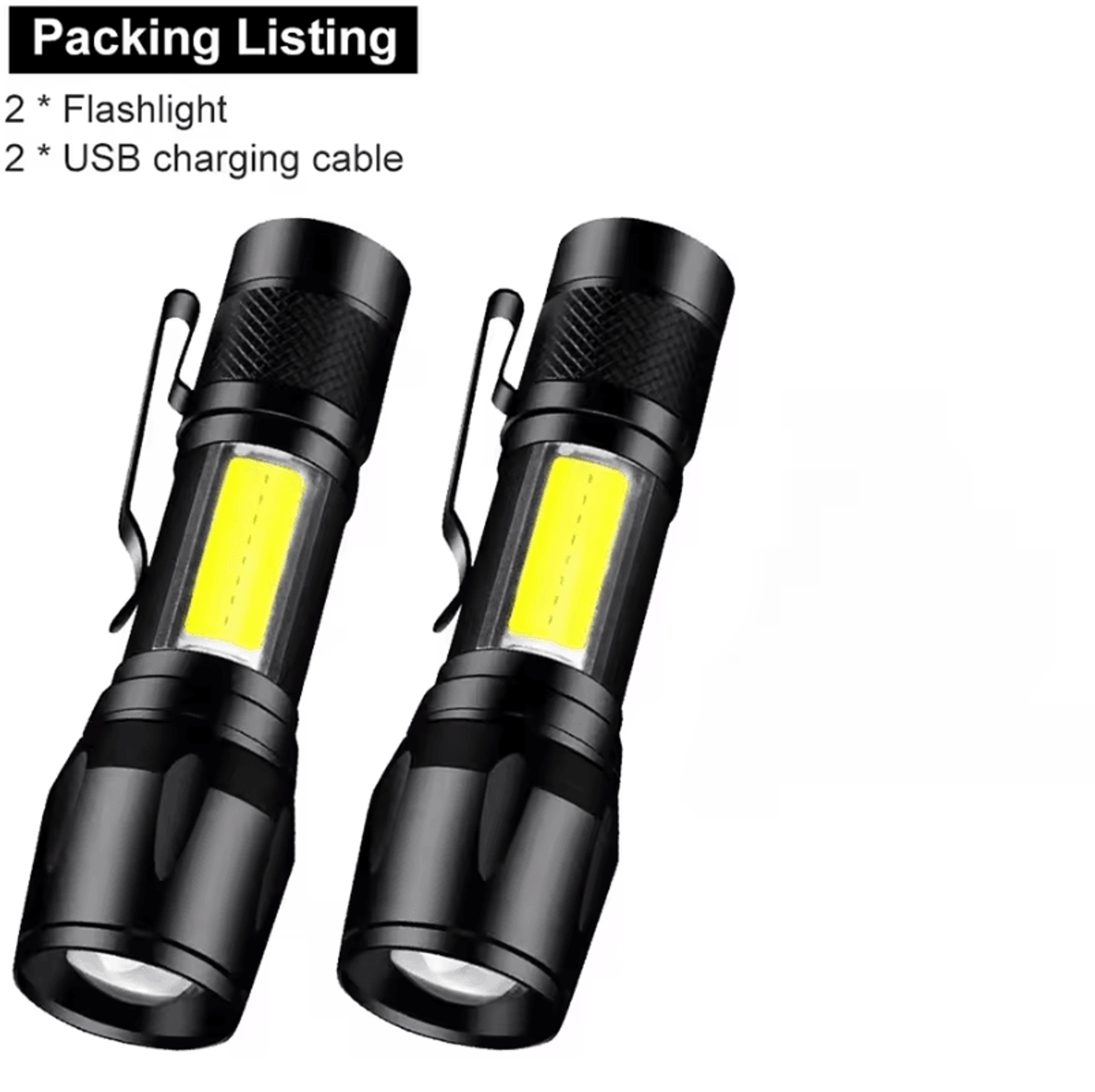 USB Rechargeable Mini Flashlight With COB  XPE Torches  Portable BuiltIn Battery Zoomable Small Tor 11