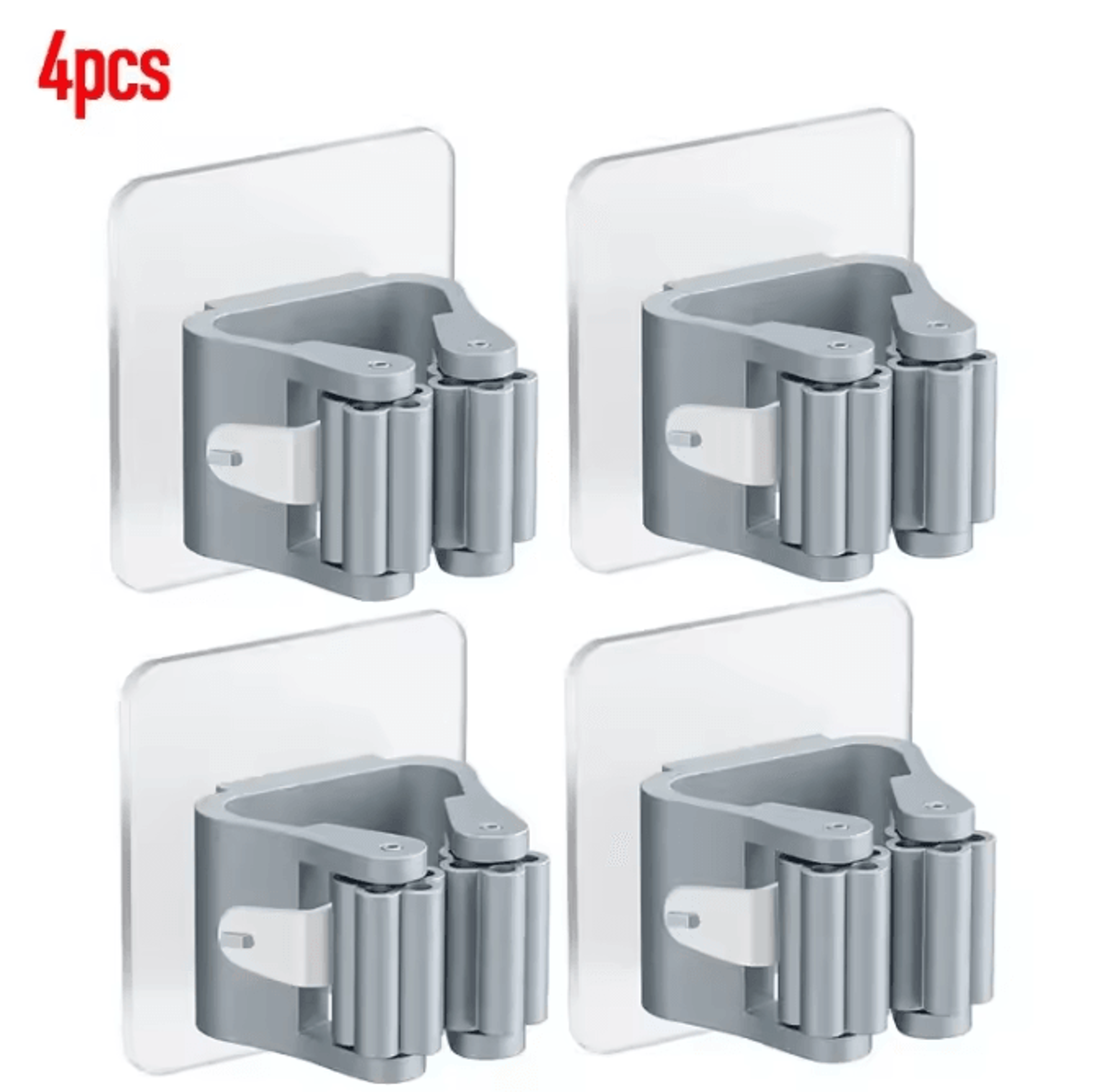 Mop Storage Rack  Wall Mounted Broom Holder With PunchFree Storage Hooks For Space Saving Cleaning  7