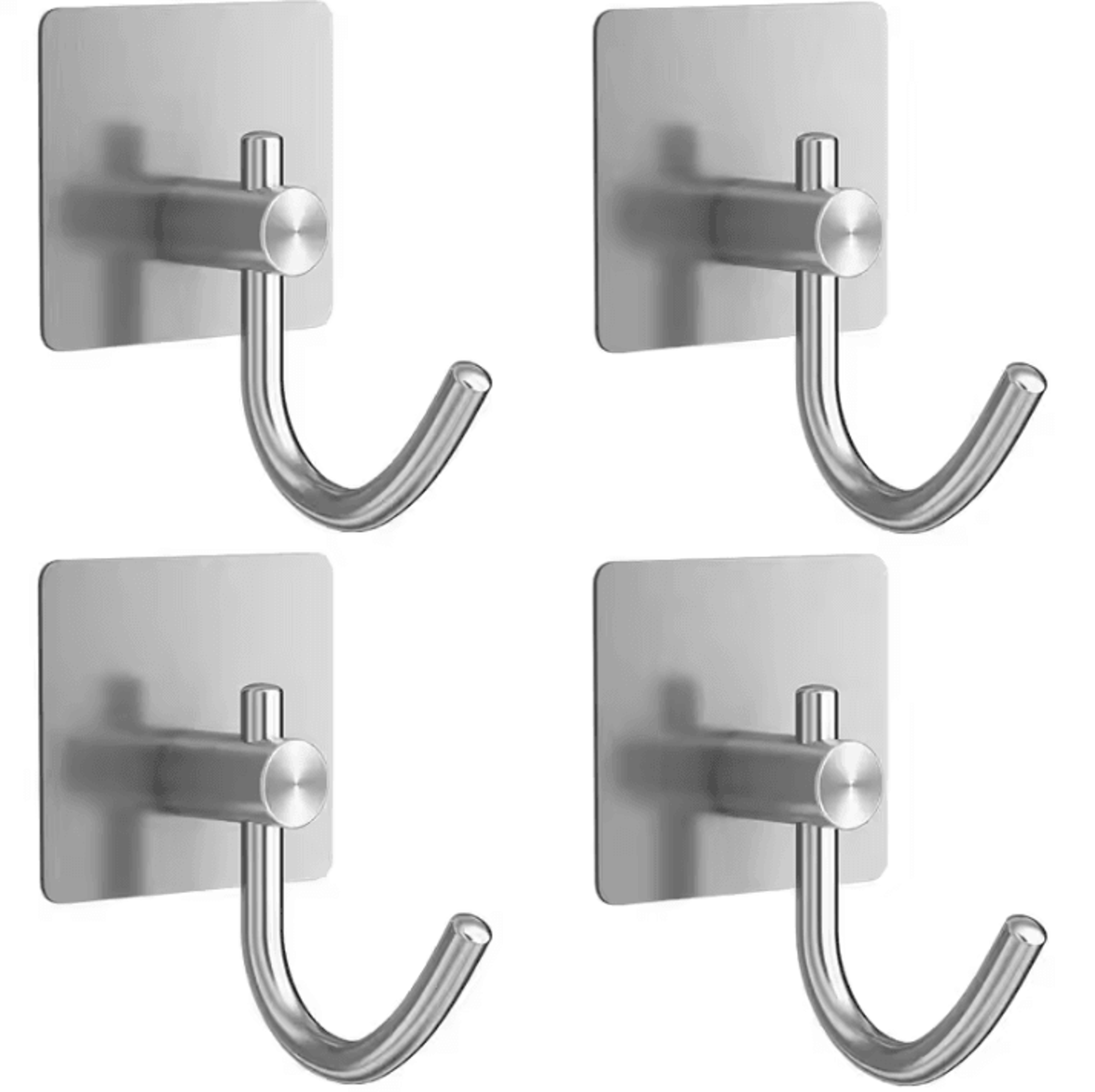 4 Pcs Stainless Steel Wall Hooks  Adhesive Bathroom Robe Hooks  MultiPurpose Hanger Hooks For Towel 8