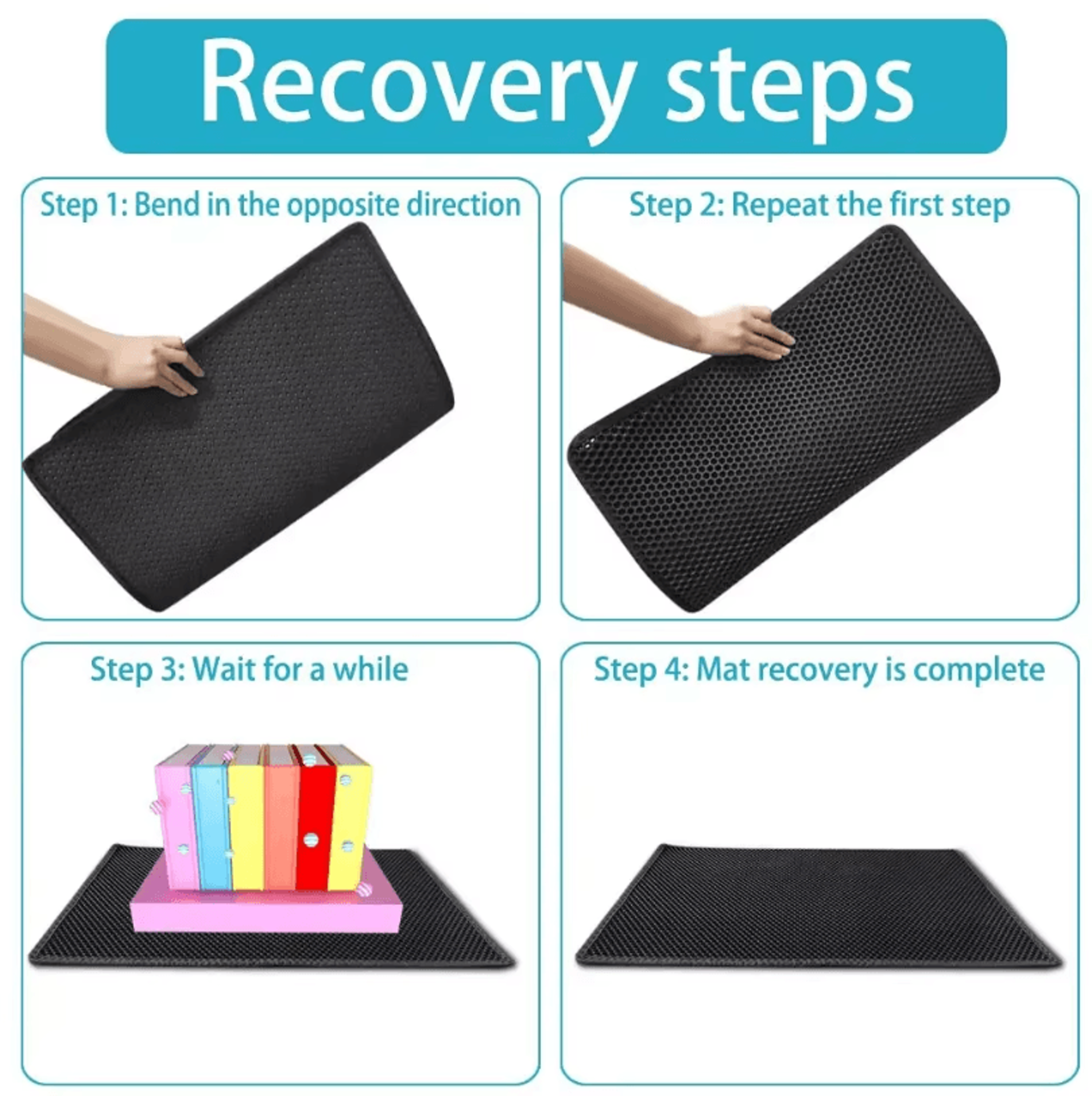 Cat Litter Mat  Double Layer Waterproof Pet Pad With NonSlip Sand Catcher Washable Clean Mat 5